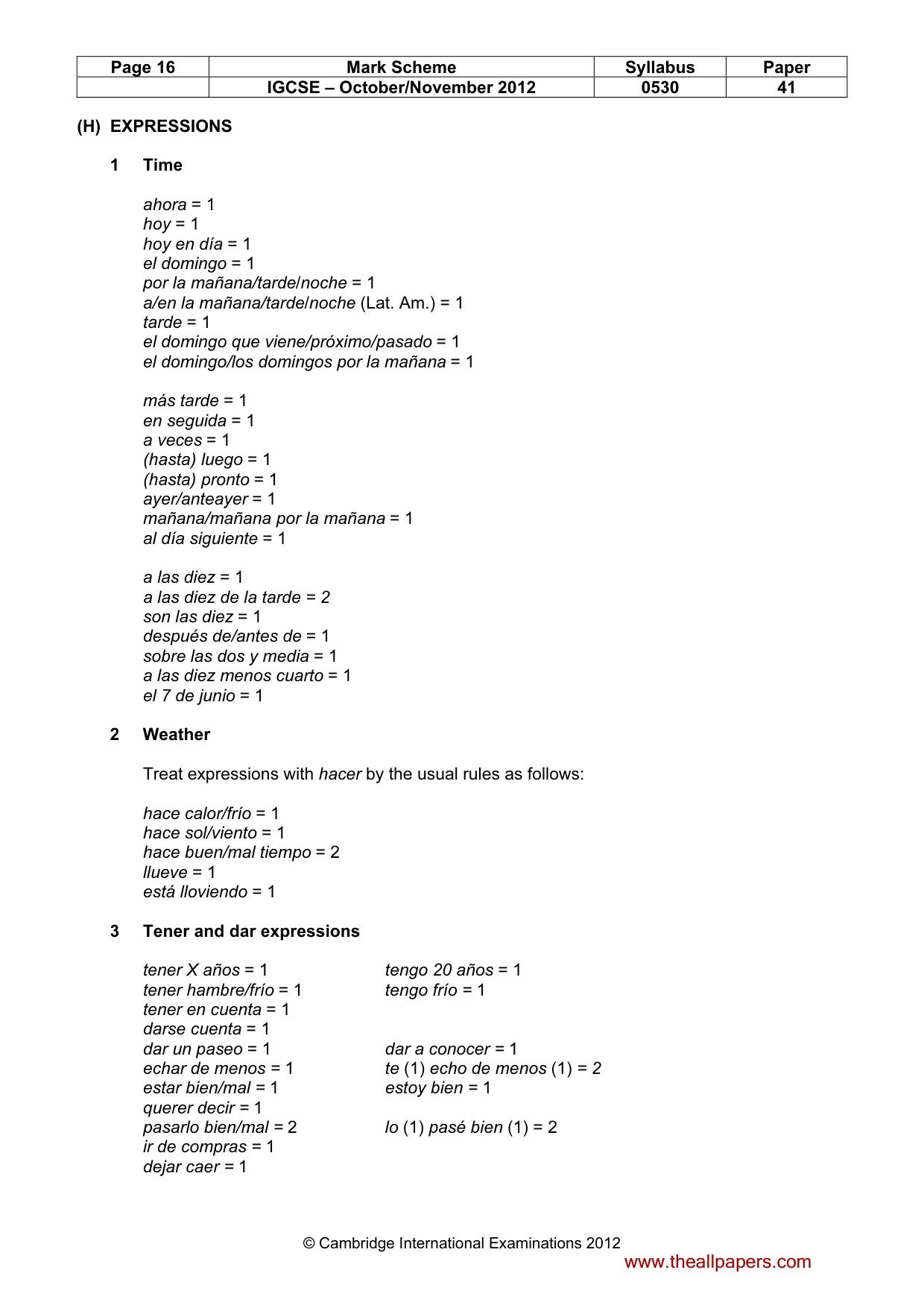 Mark scheme, page 16 of 18