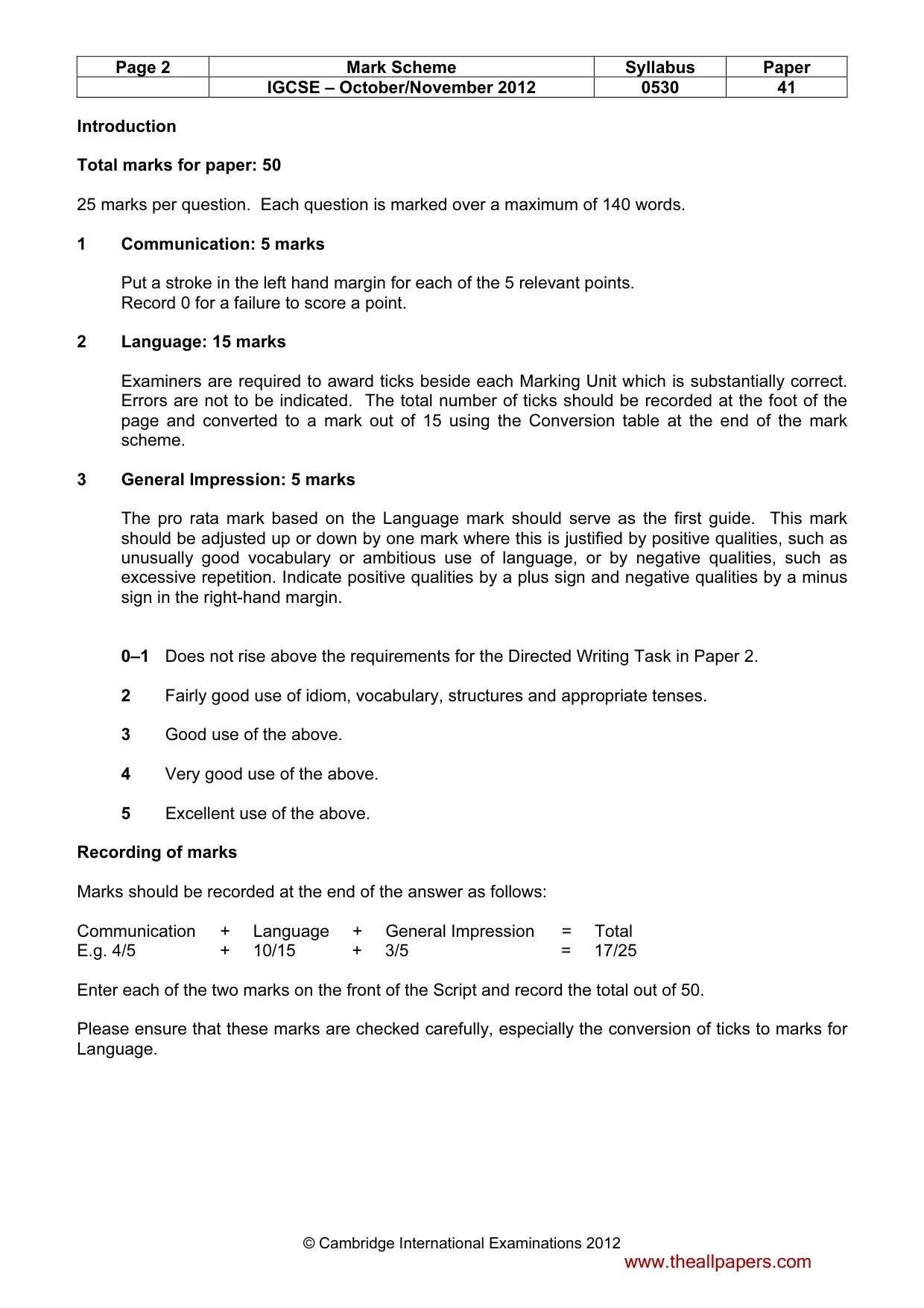 Mark scheme, page 2 of 18