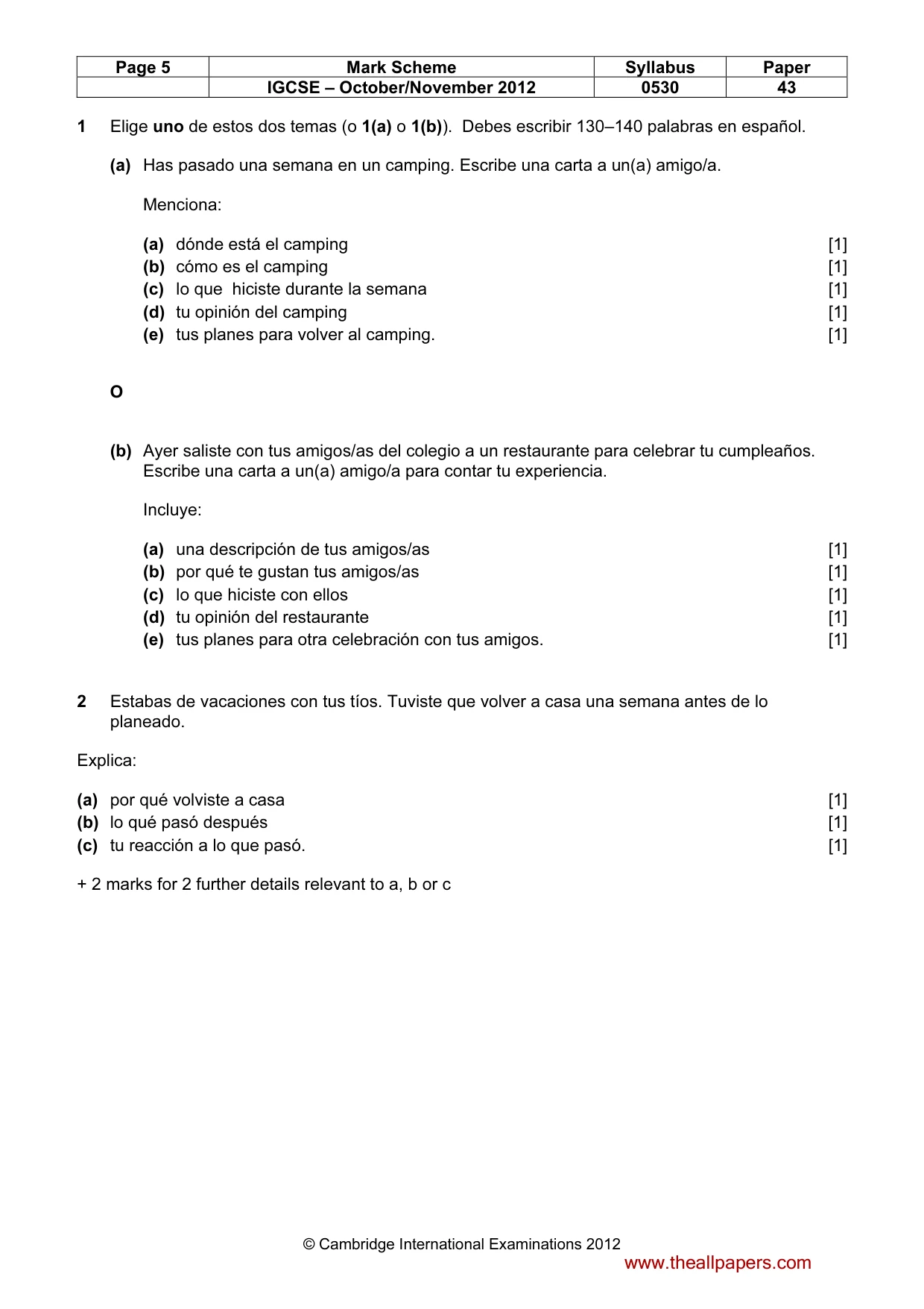 Mark scheme, page 5 of 18