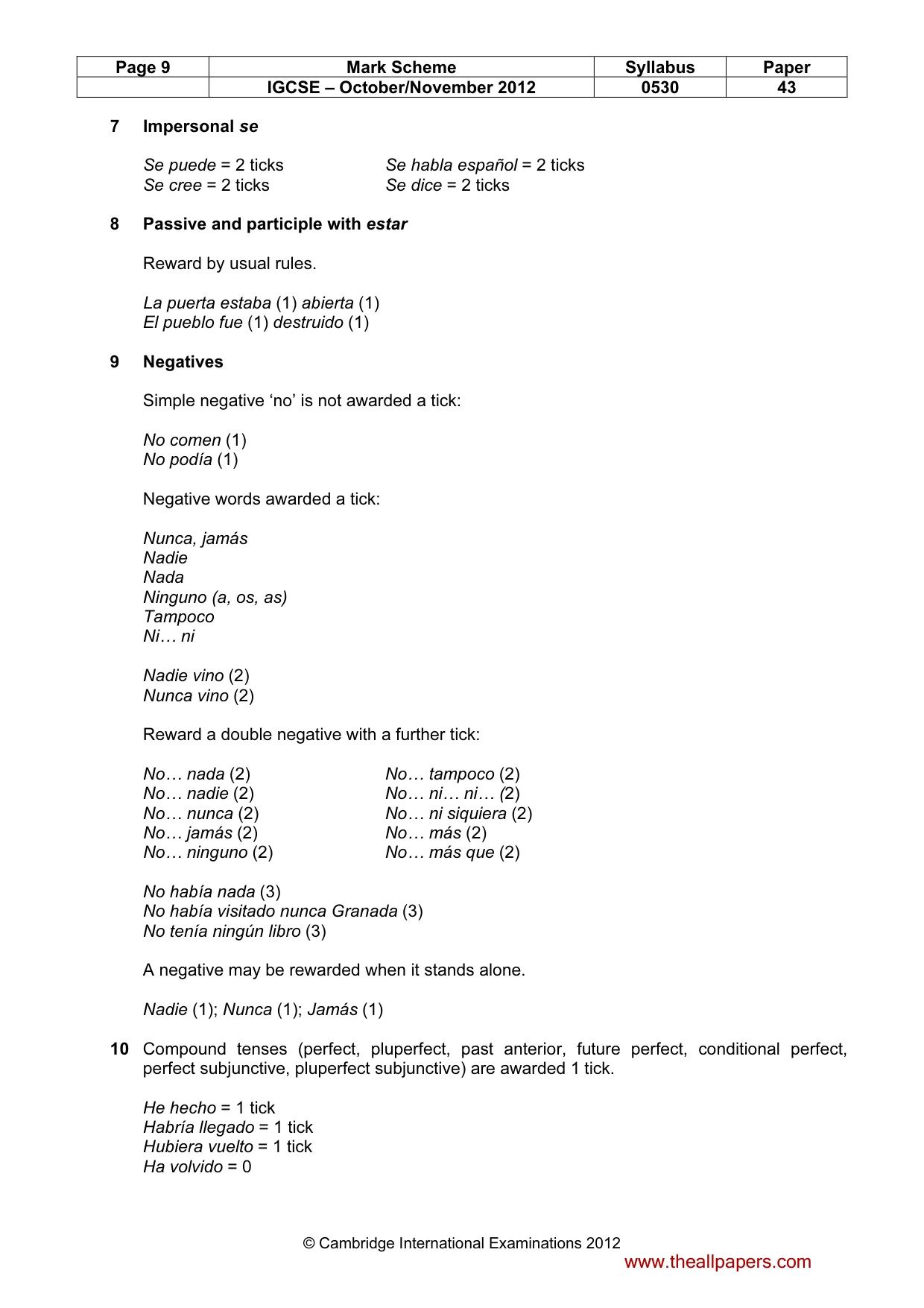 Mark scheme, page 9 of 18