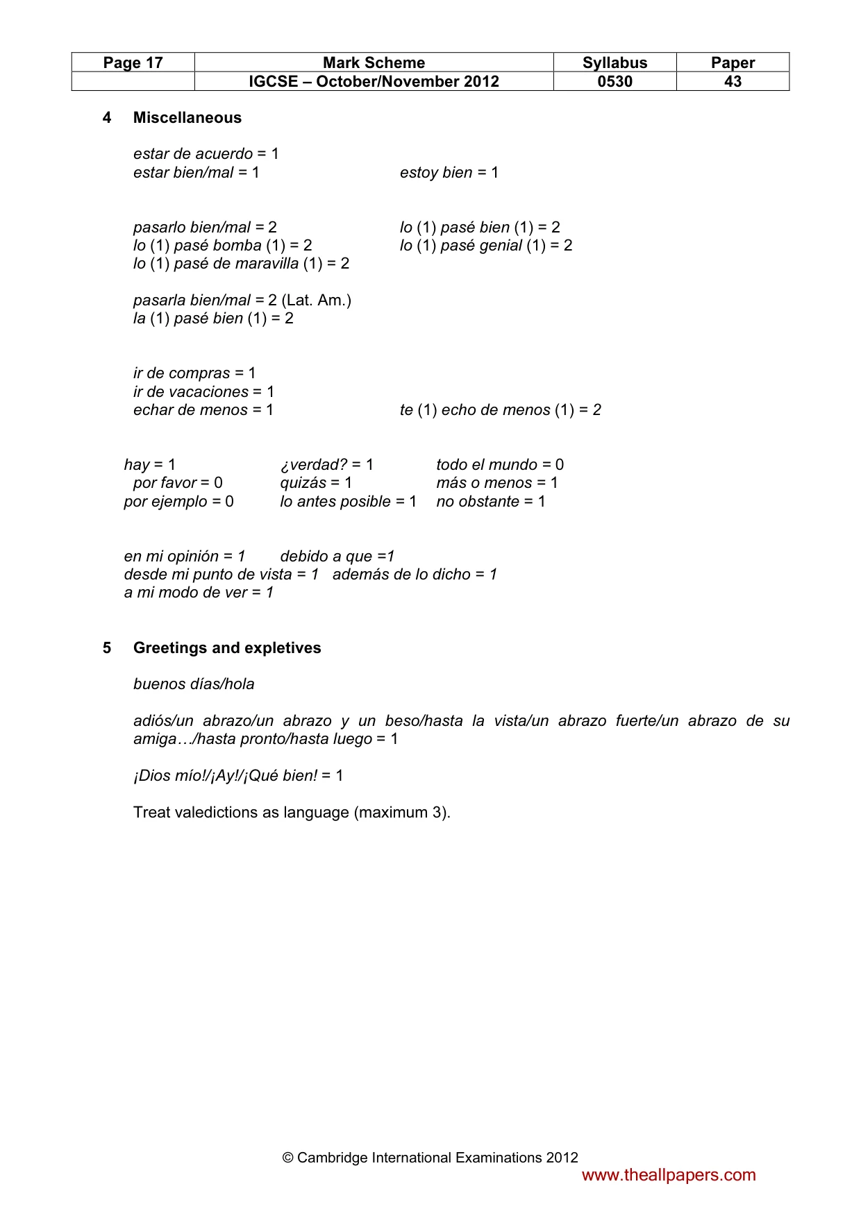 Mark scheme, page 17 of 18