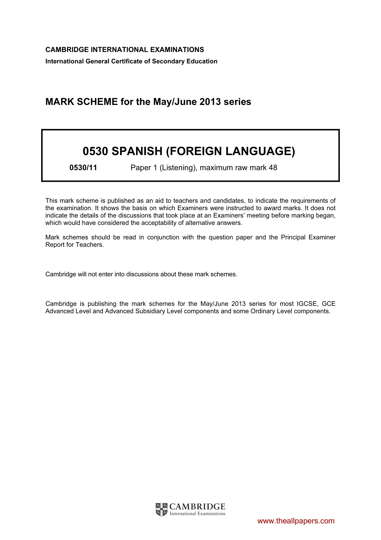 Mark scheme, page 1 of 13