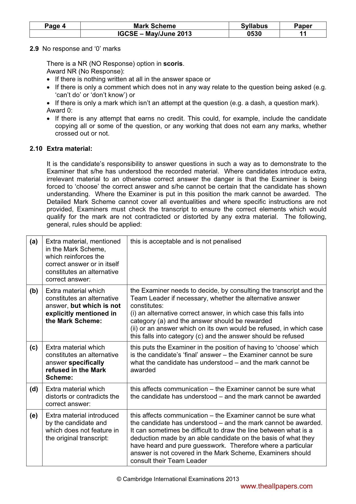 Mark scheme, page 4 of 13