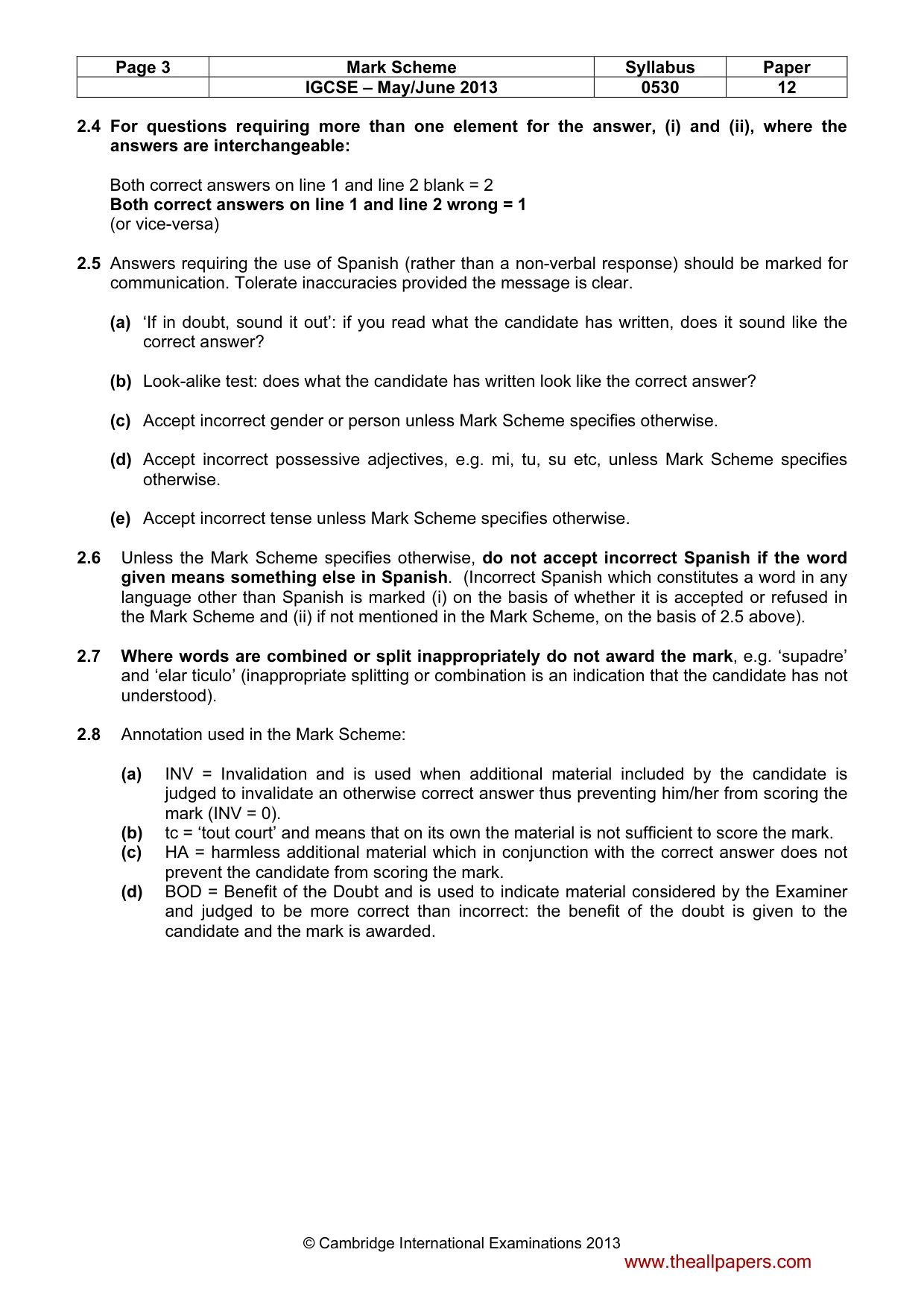 Mark scheme, page 3 of 13