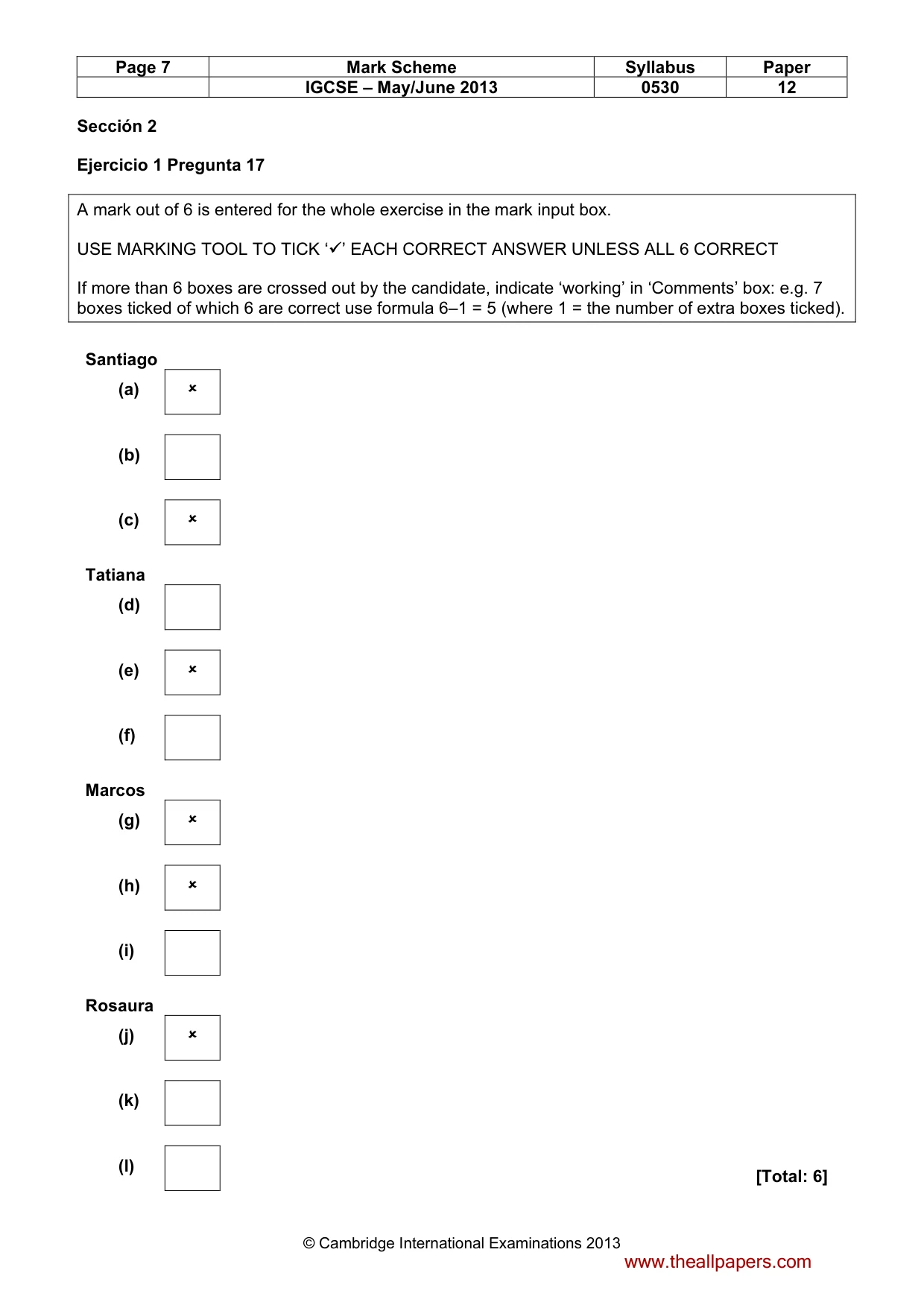 Mark scheme, page 7 of 13