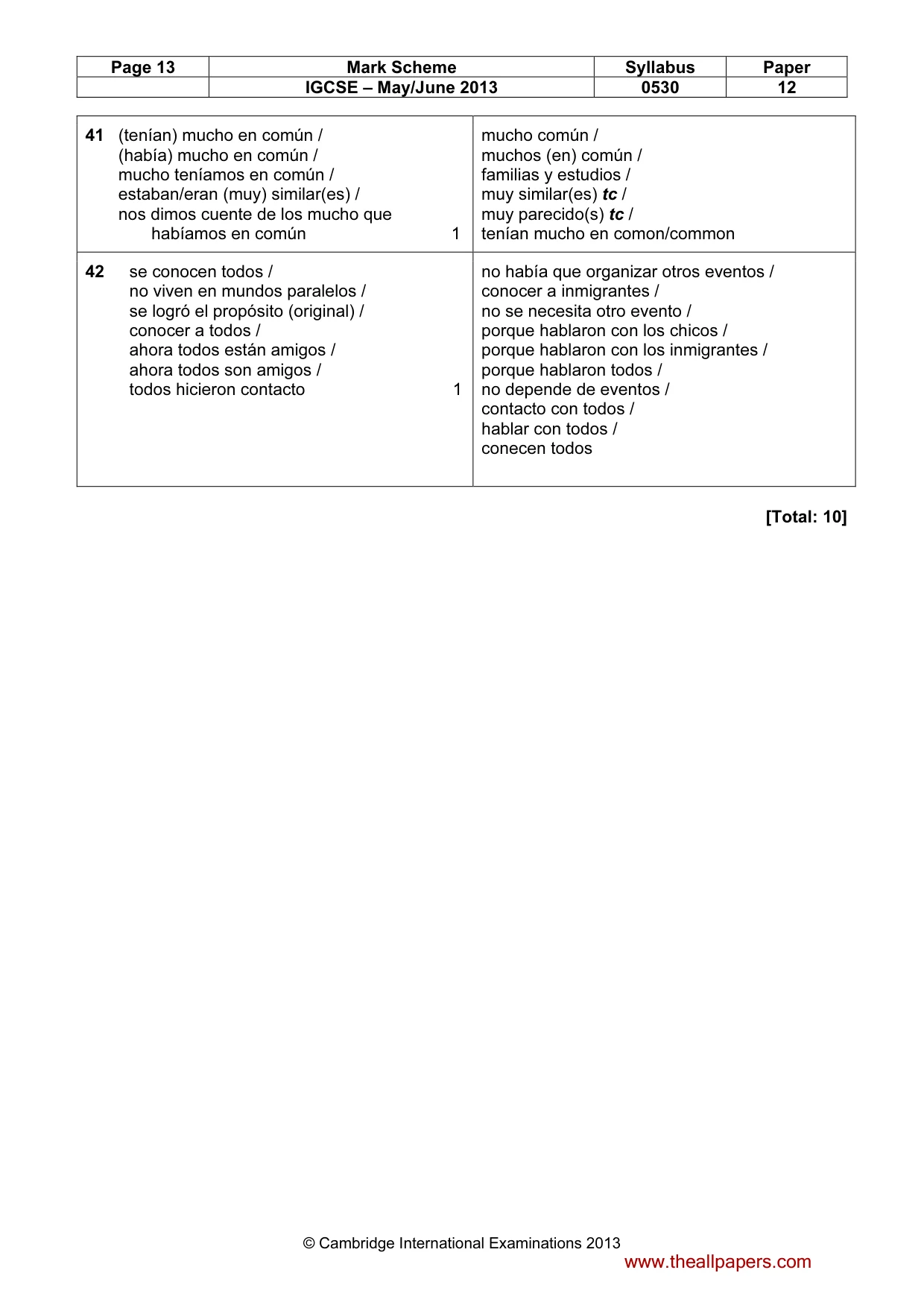 Mark scheme, page 13 of 13