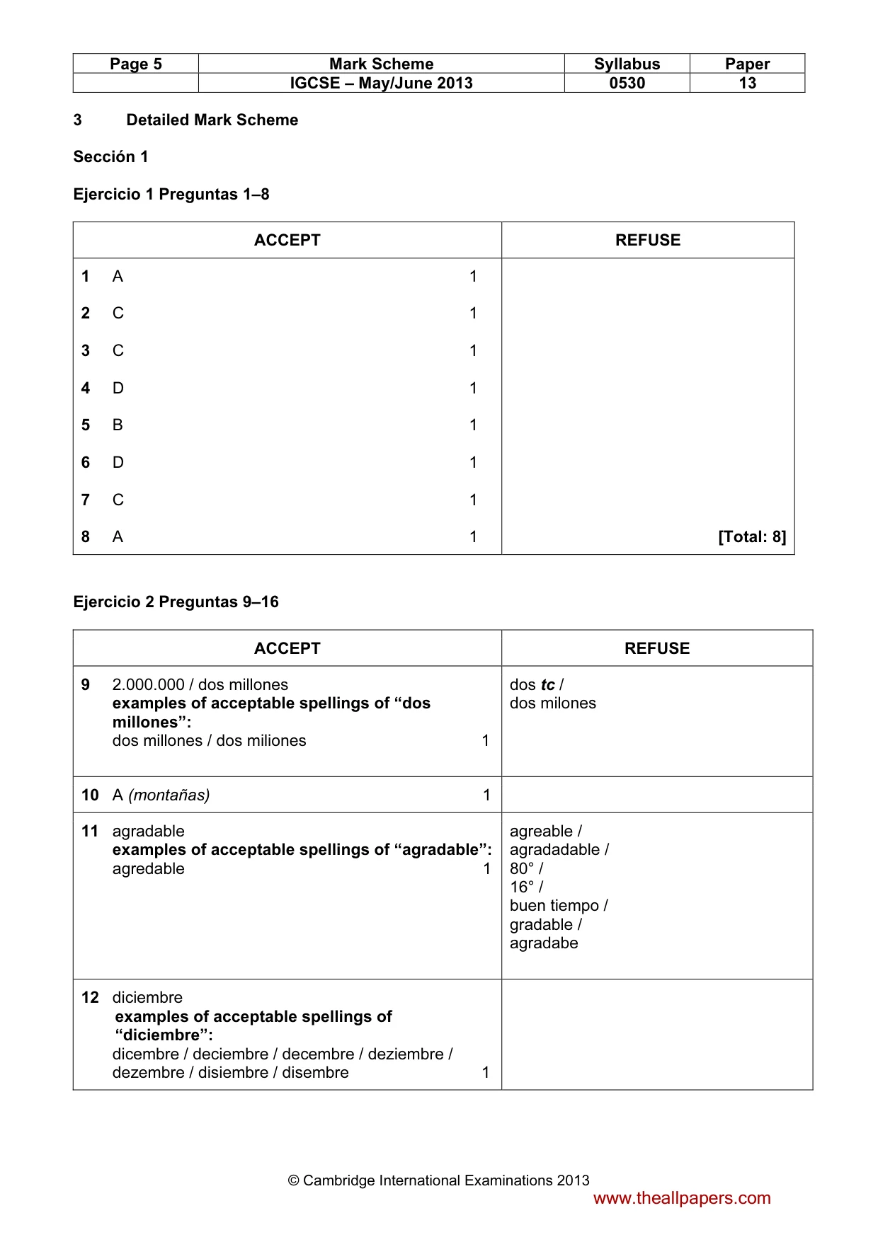 Mark scheme, page 5 of 13