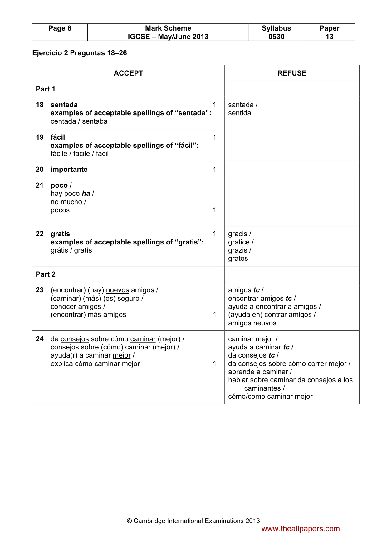Mark scheme, page 8 of 13
