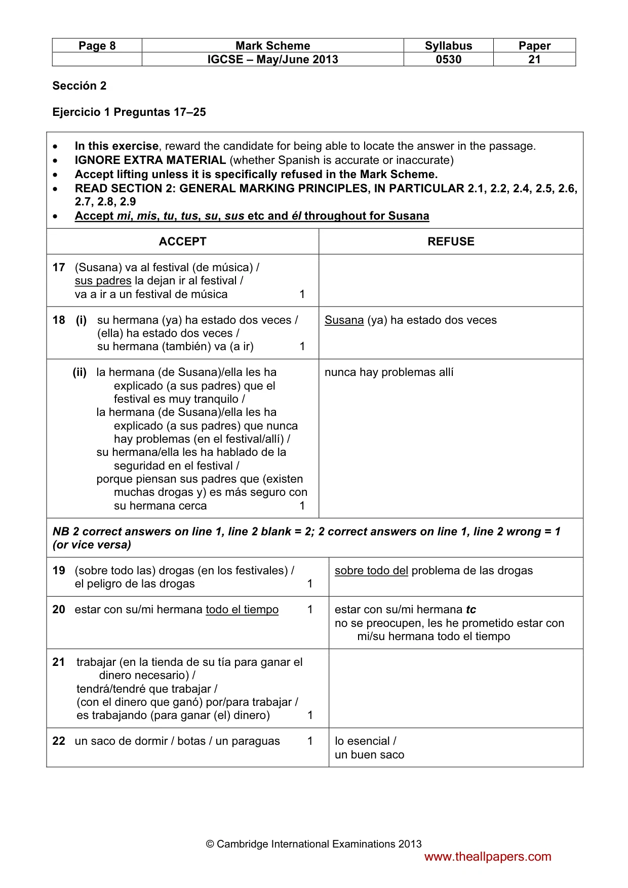 Mark scheme, page 8 of 15