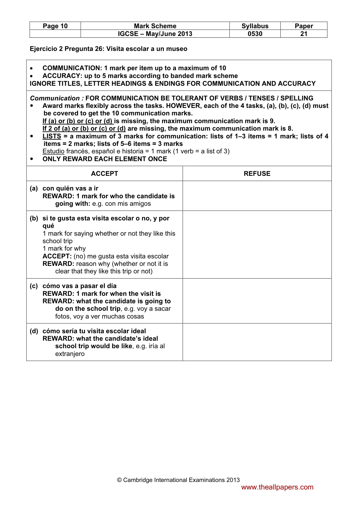 Mark scheme, page 10 of 15