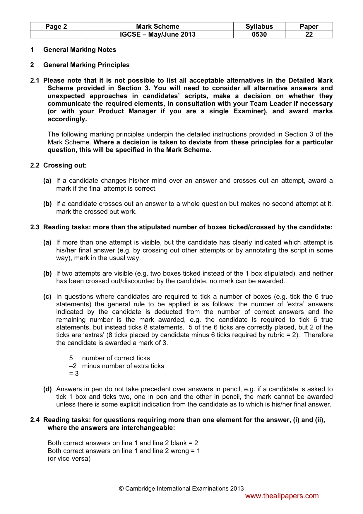 Mark scheme, page 2 of 16