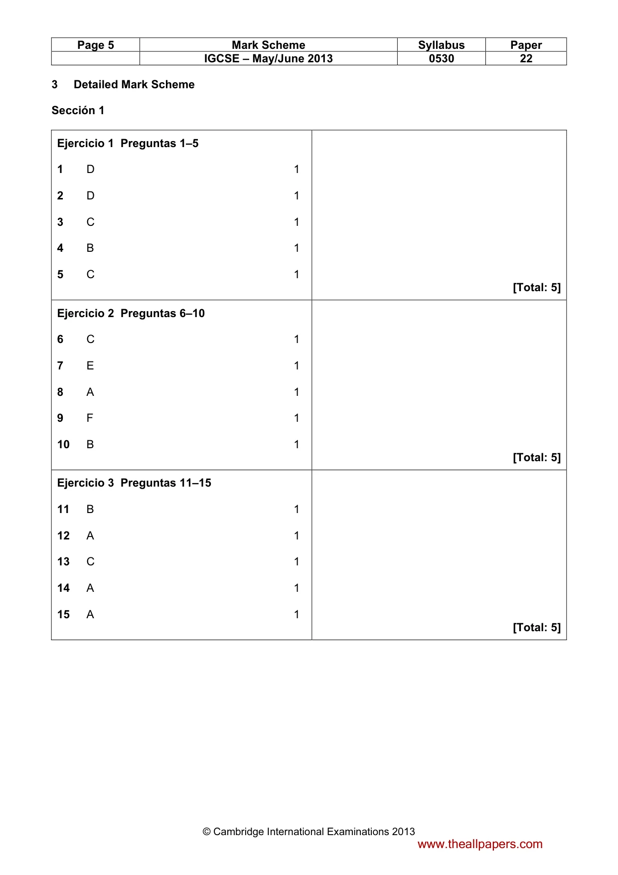 Mark scheme, page 5 of 16