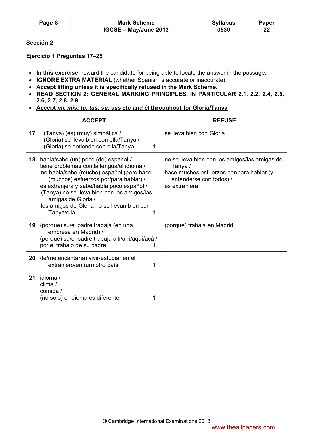 Mark scheme, page 8 of 16