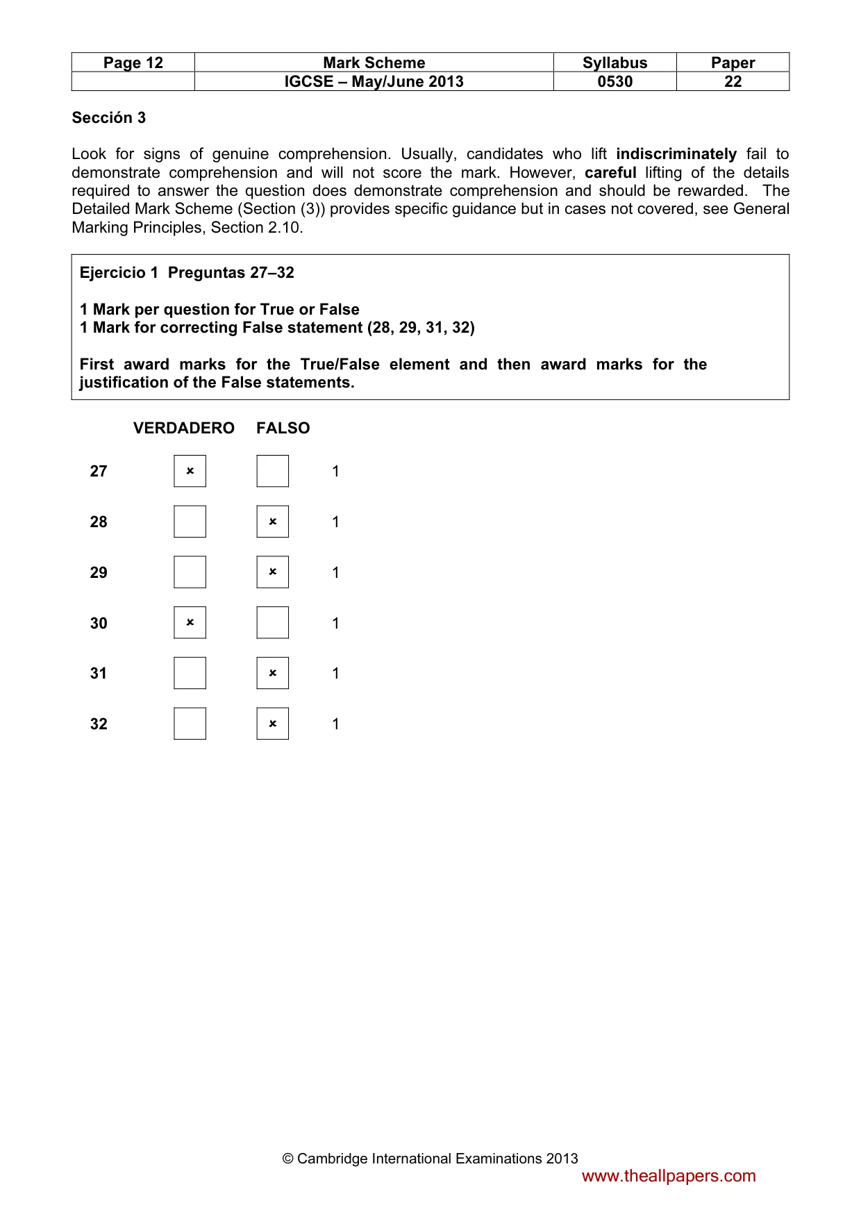Mark scheme, page 12 of 16