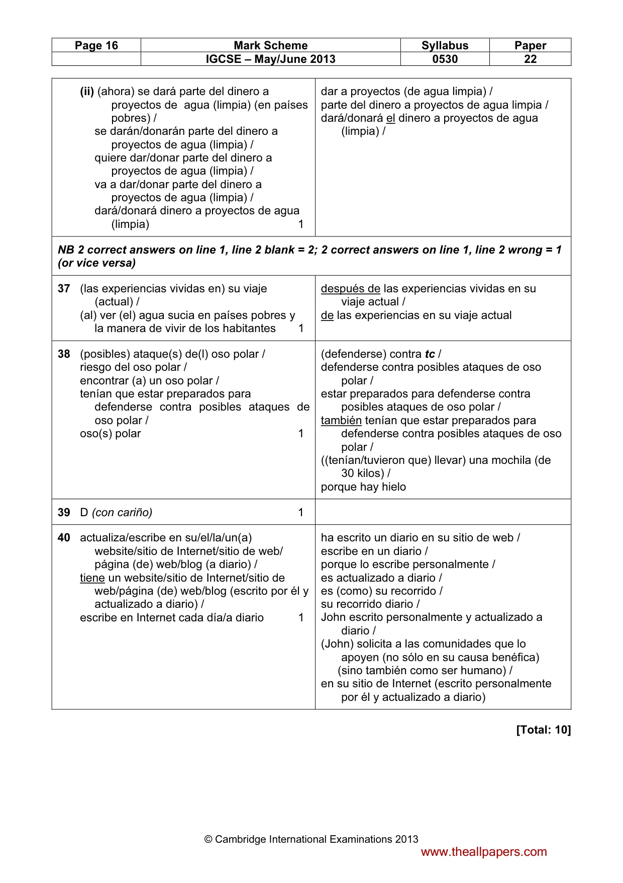 Mark scheme, page 16 of 16