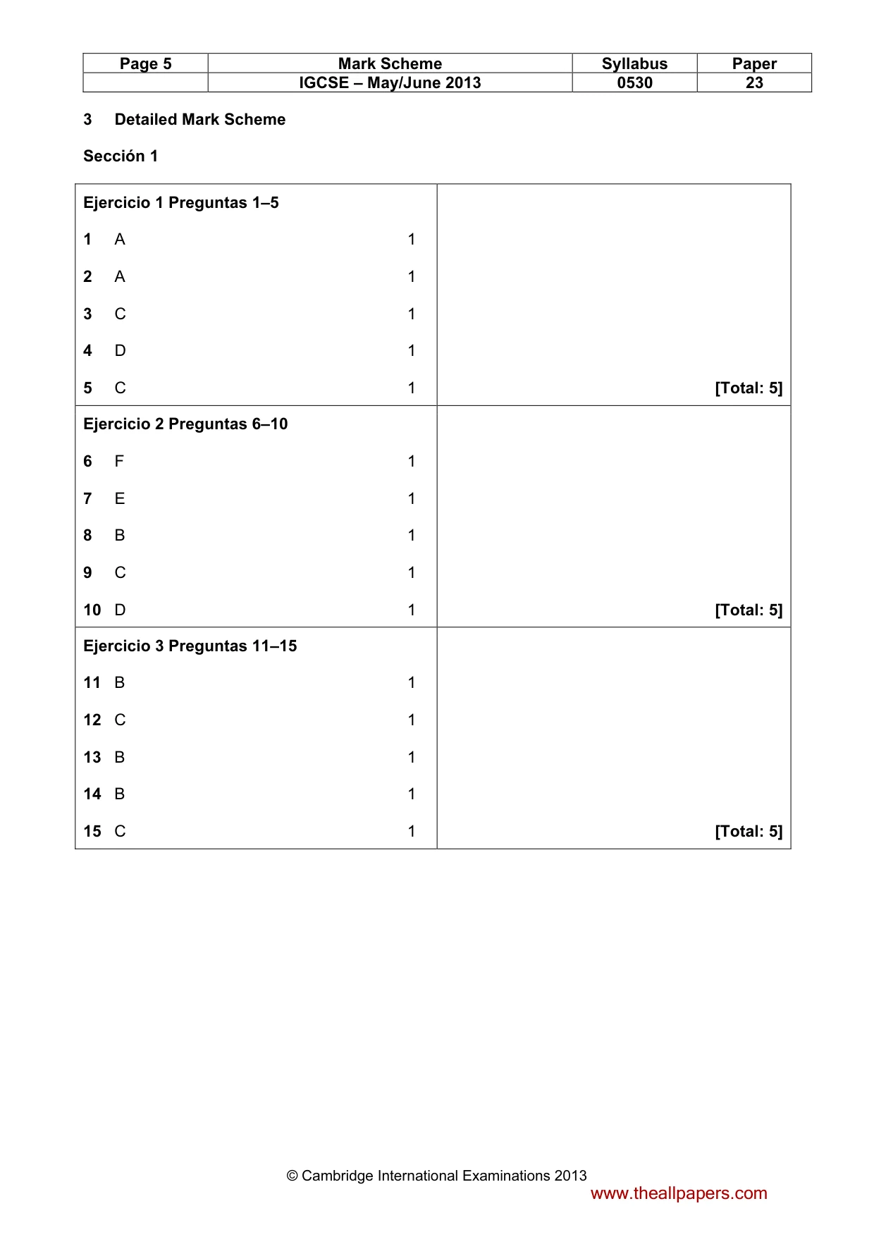 Mark scheme, page 5 of 14