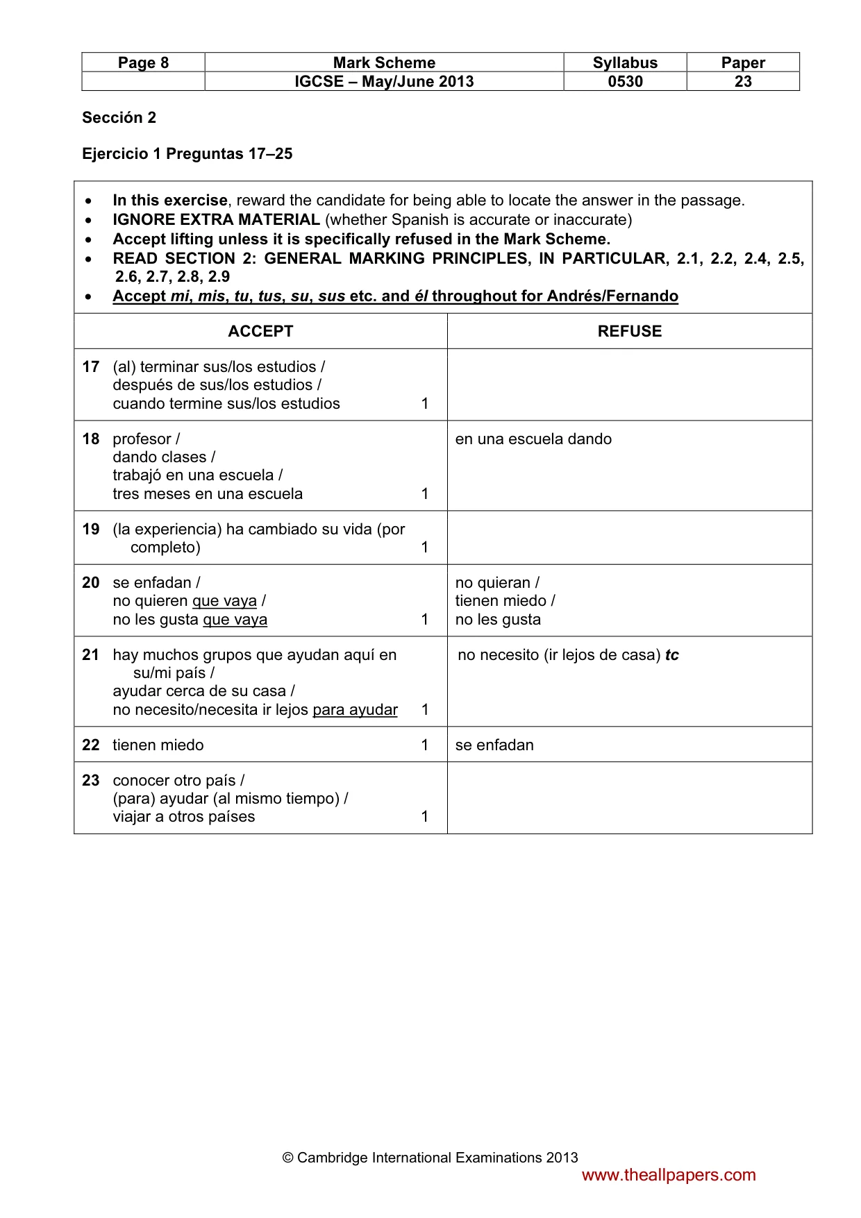 Mark scheme, page 8 of 14