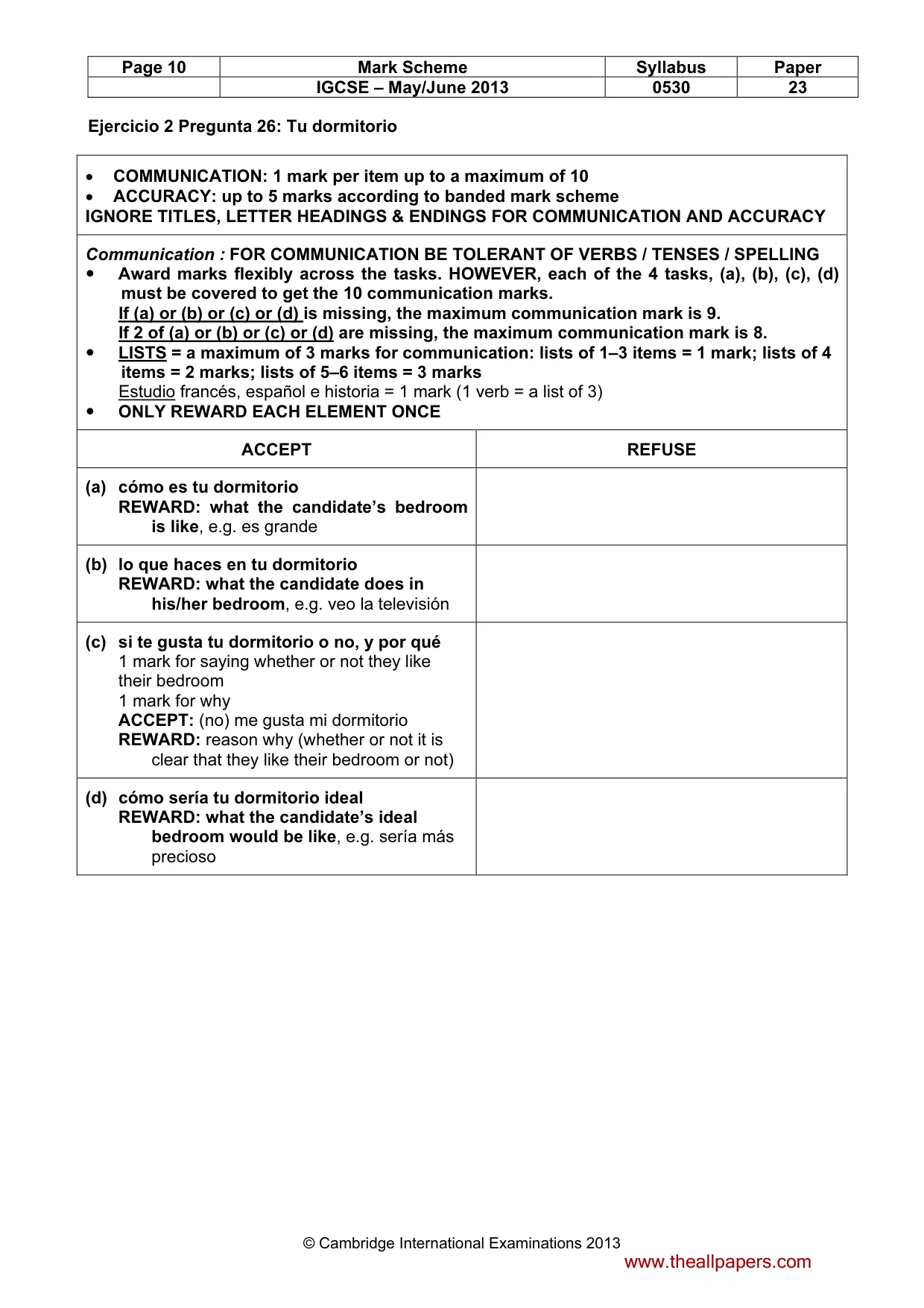 Mark scheme, page 10 of 14