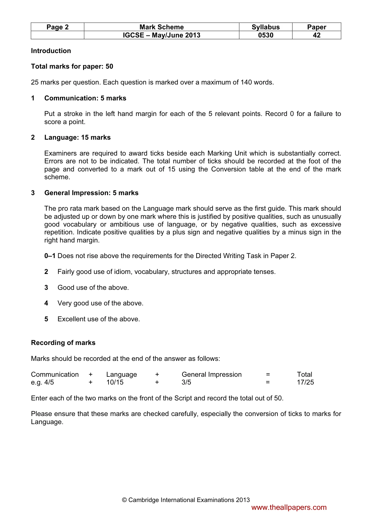 Mark scheme, page 2 of 19