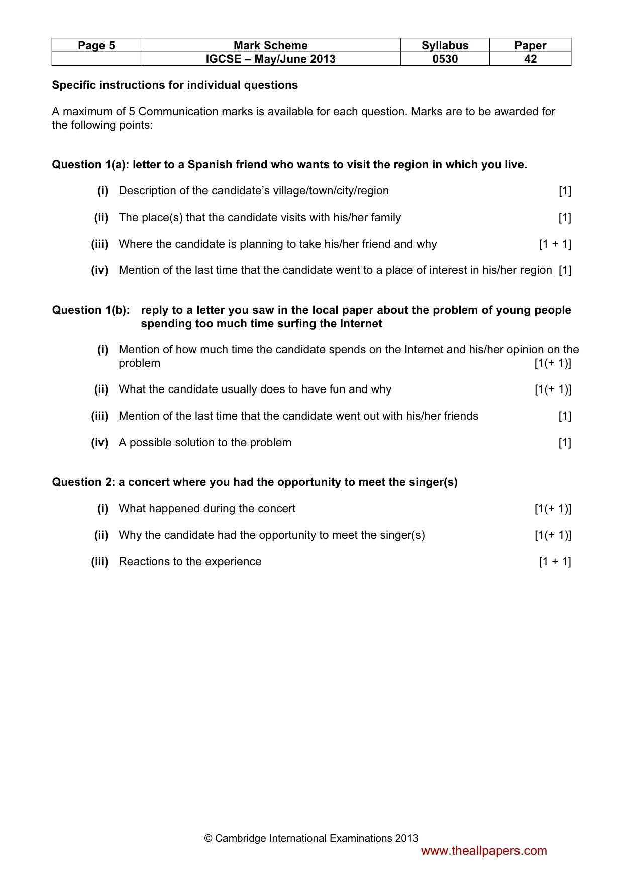 Mark scheme, page 5 of 19