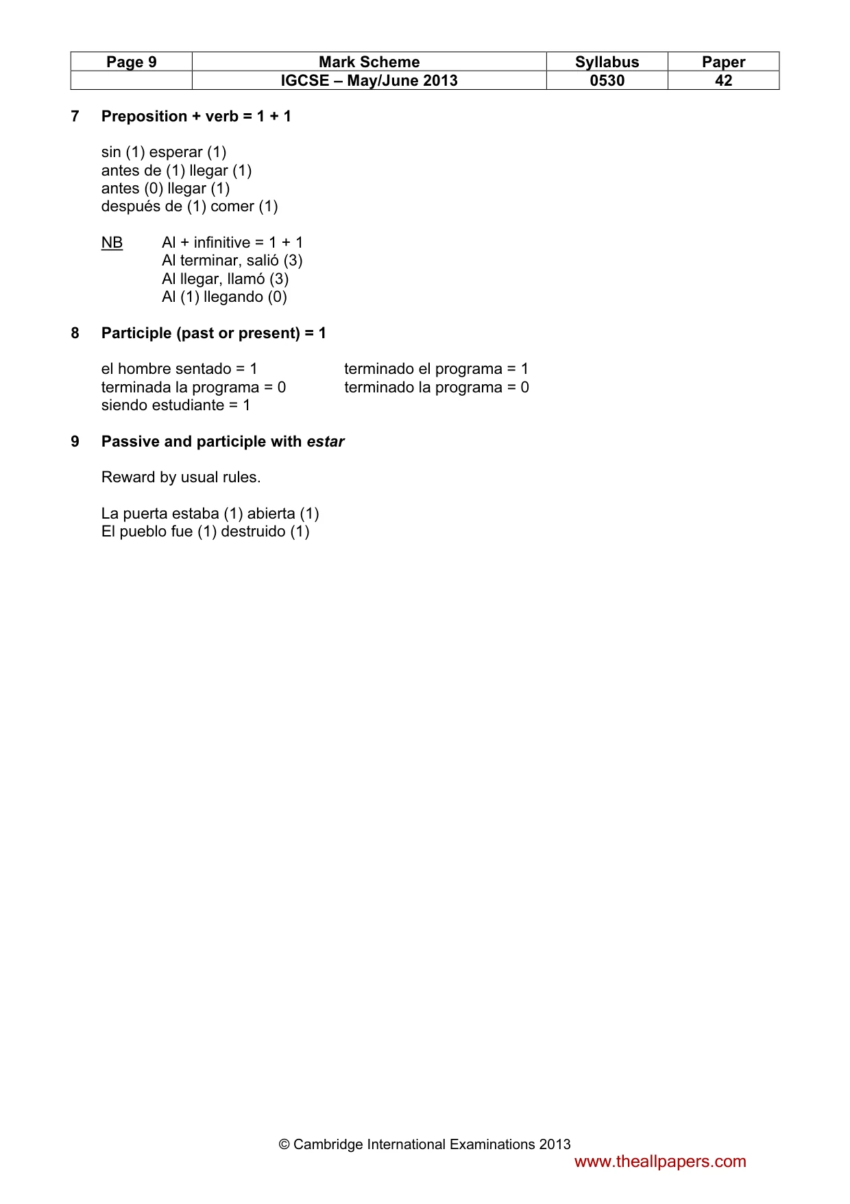 Mark scheme, page 9 of 19
