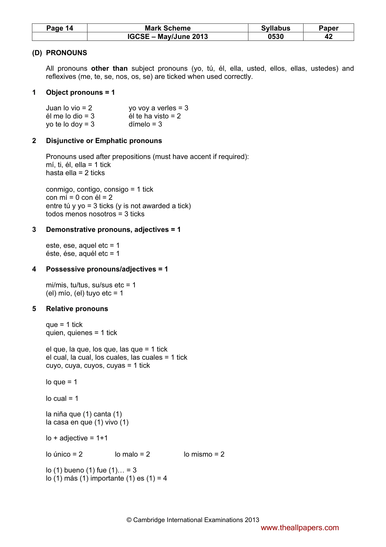 Mark scheme, page 14 of 19