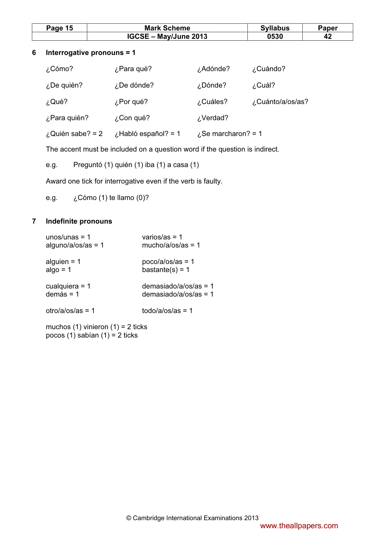 Mark scheme, page 15 of 19