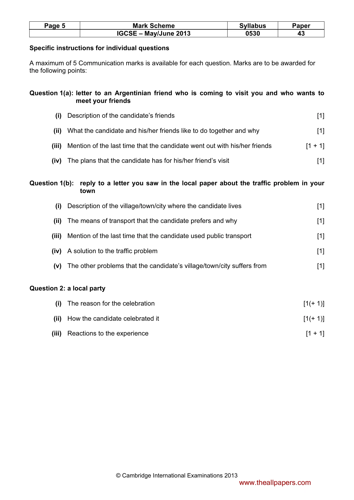 Mark scheme, page 5 of 19