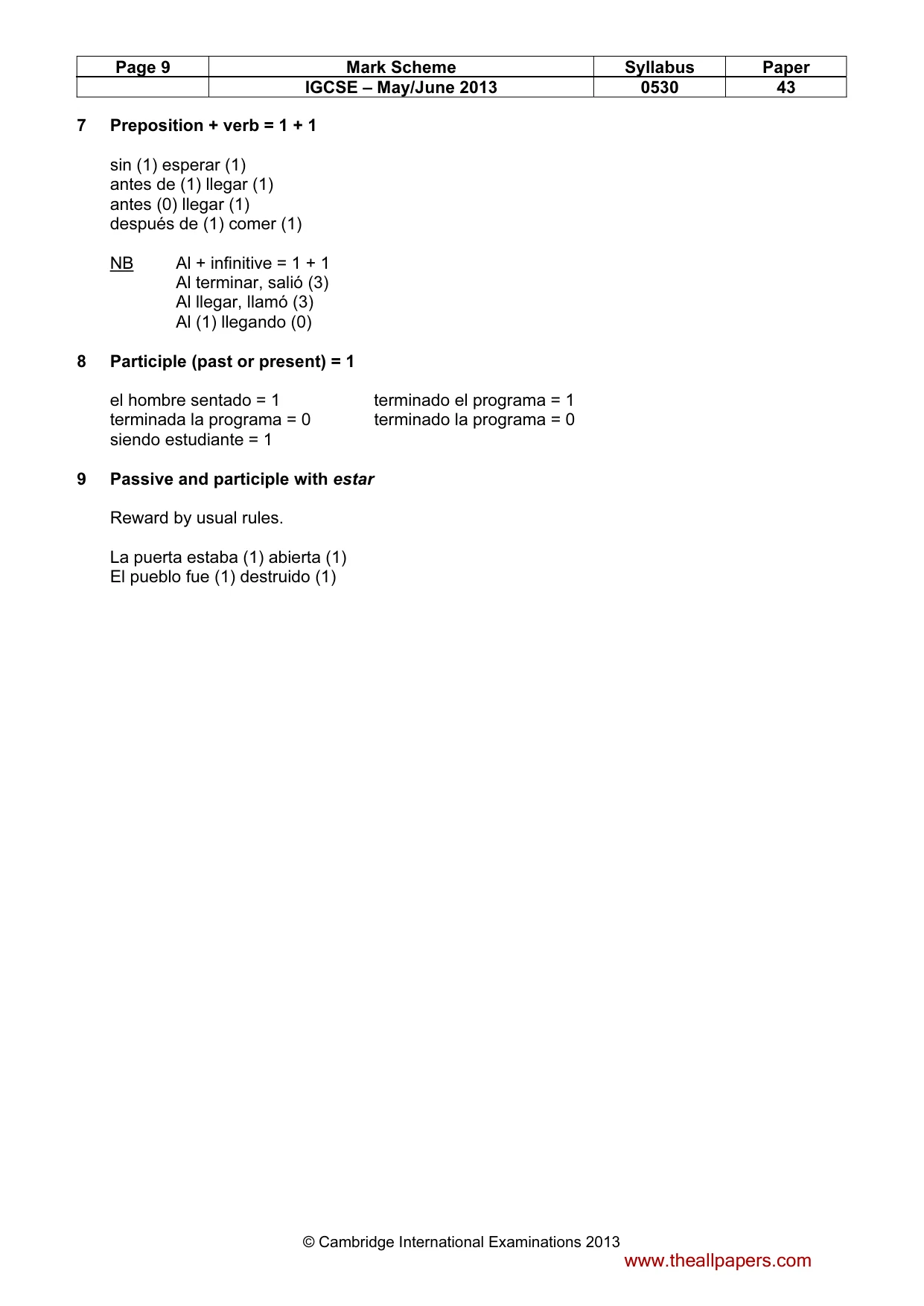 Mark scheme, page 9 of 19