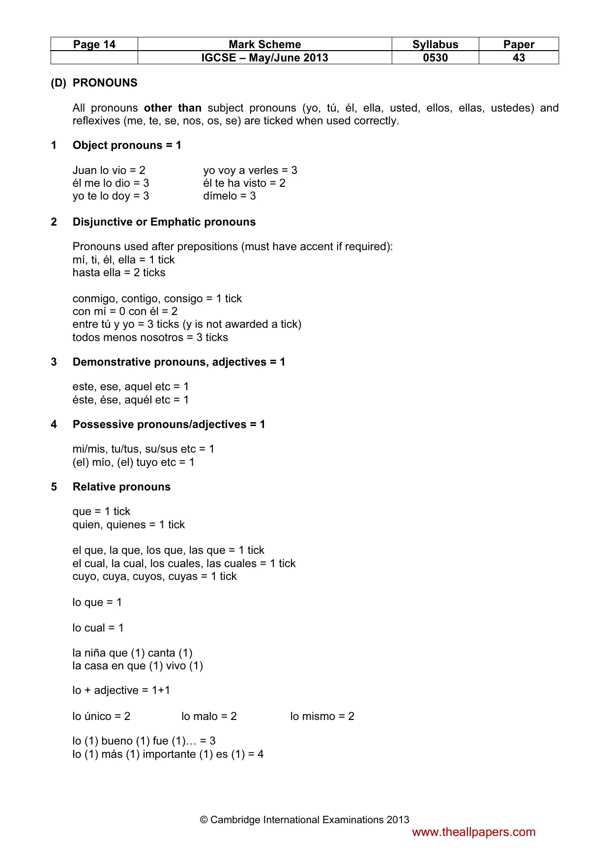 Mark scheme, page 14 of 19