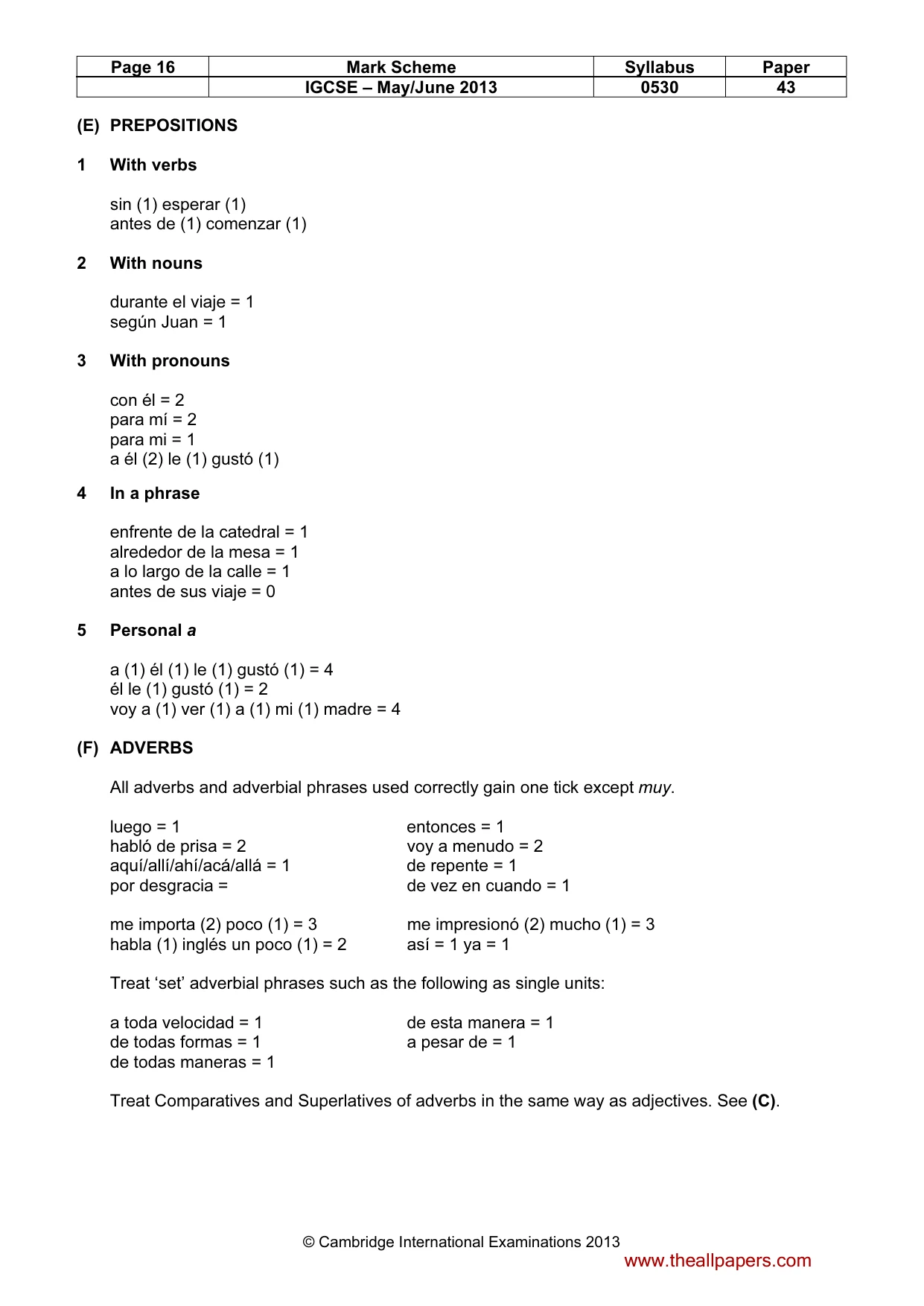 Mark scheme, page 16 of 19
