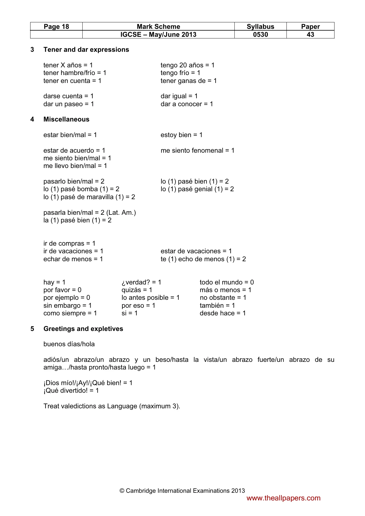 Mark scheme, page 18 of 19