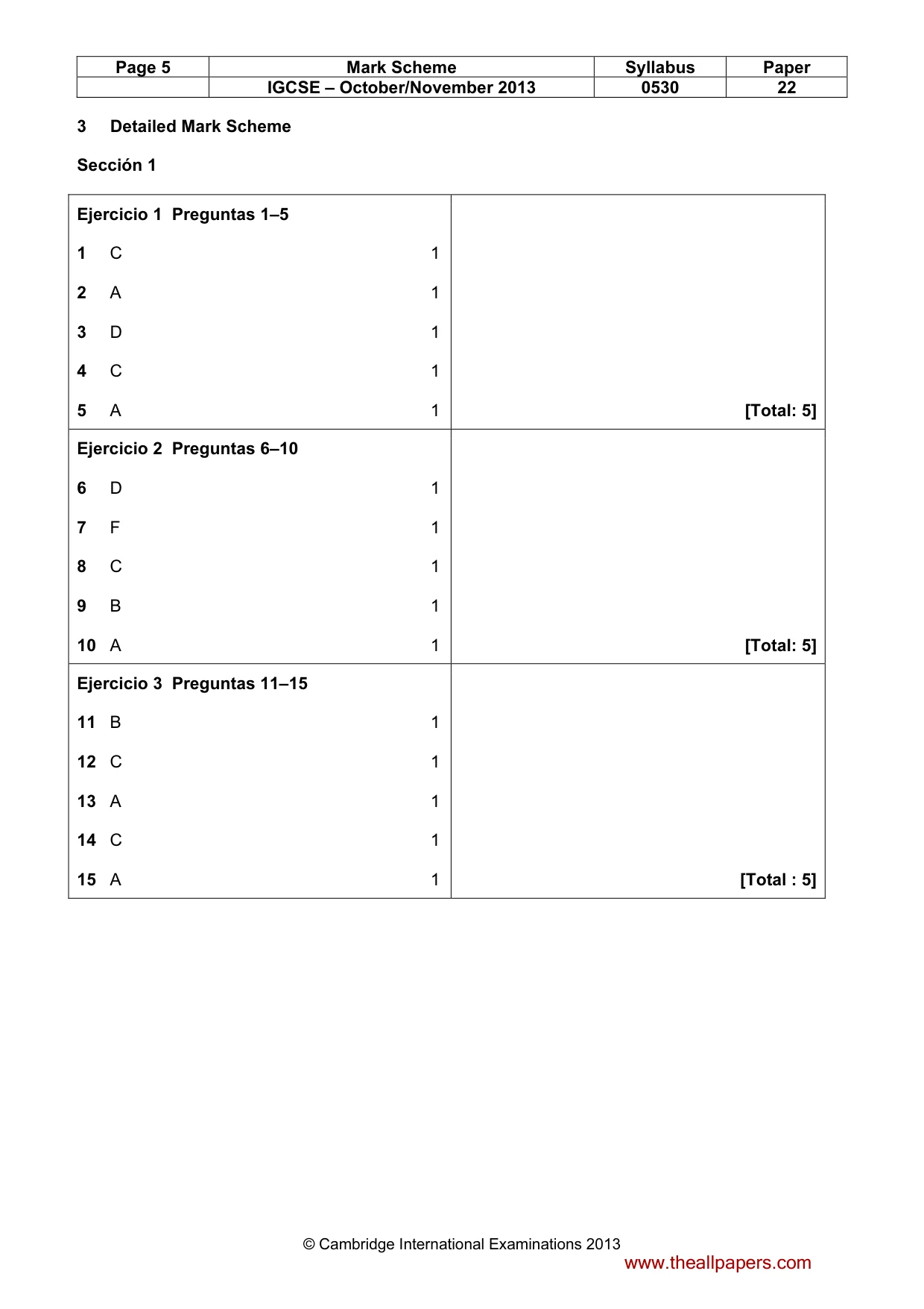 Mark scheme, page 5 of 13