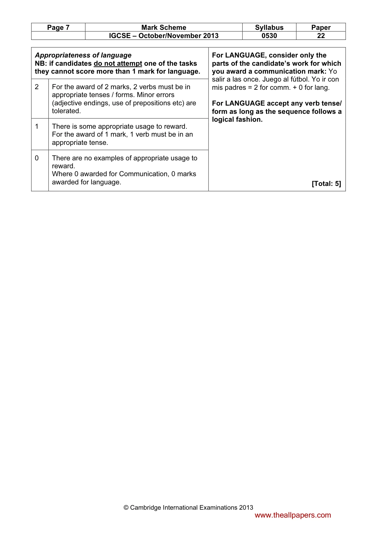 Mark scheme, page 7 of 13