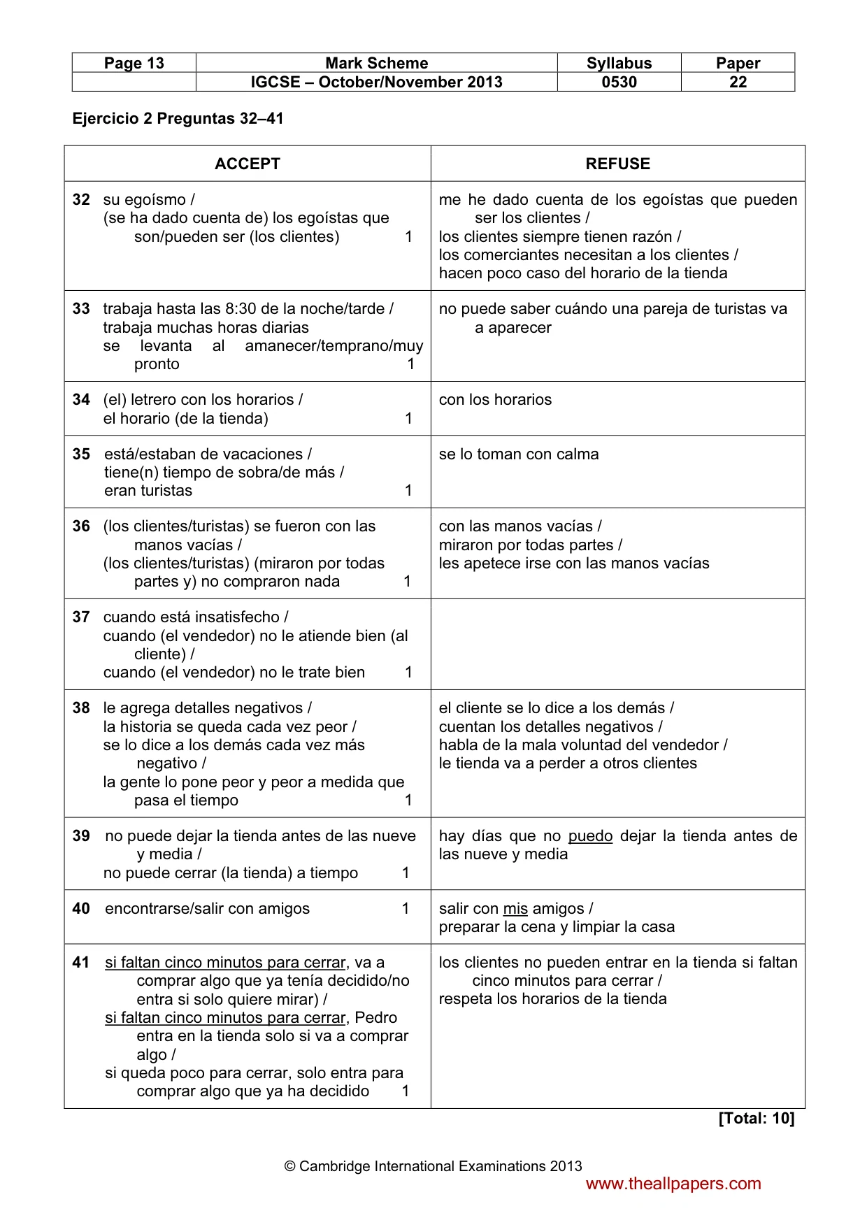 Mark scheme, page 13 of 13