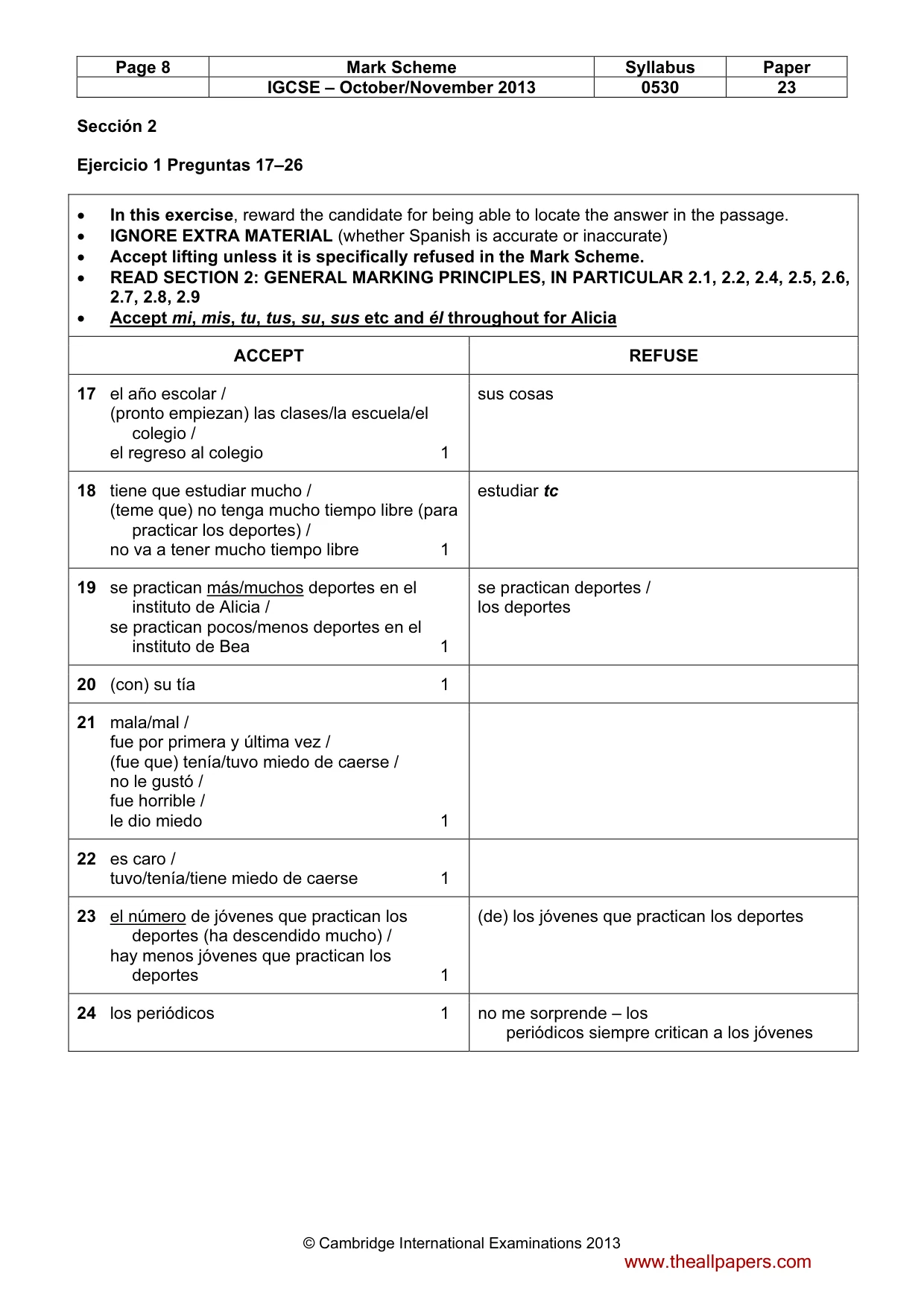Mark scheme, page 8 of 14