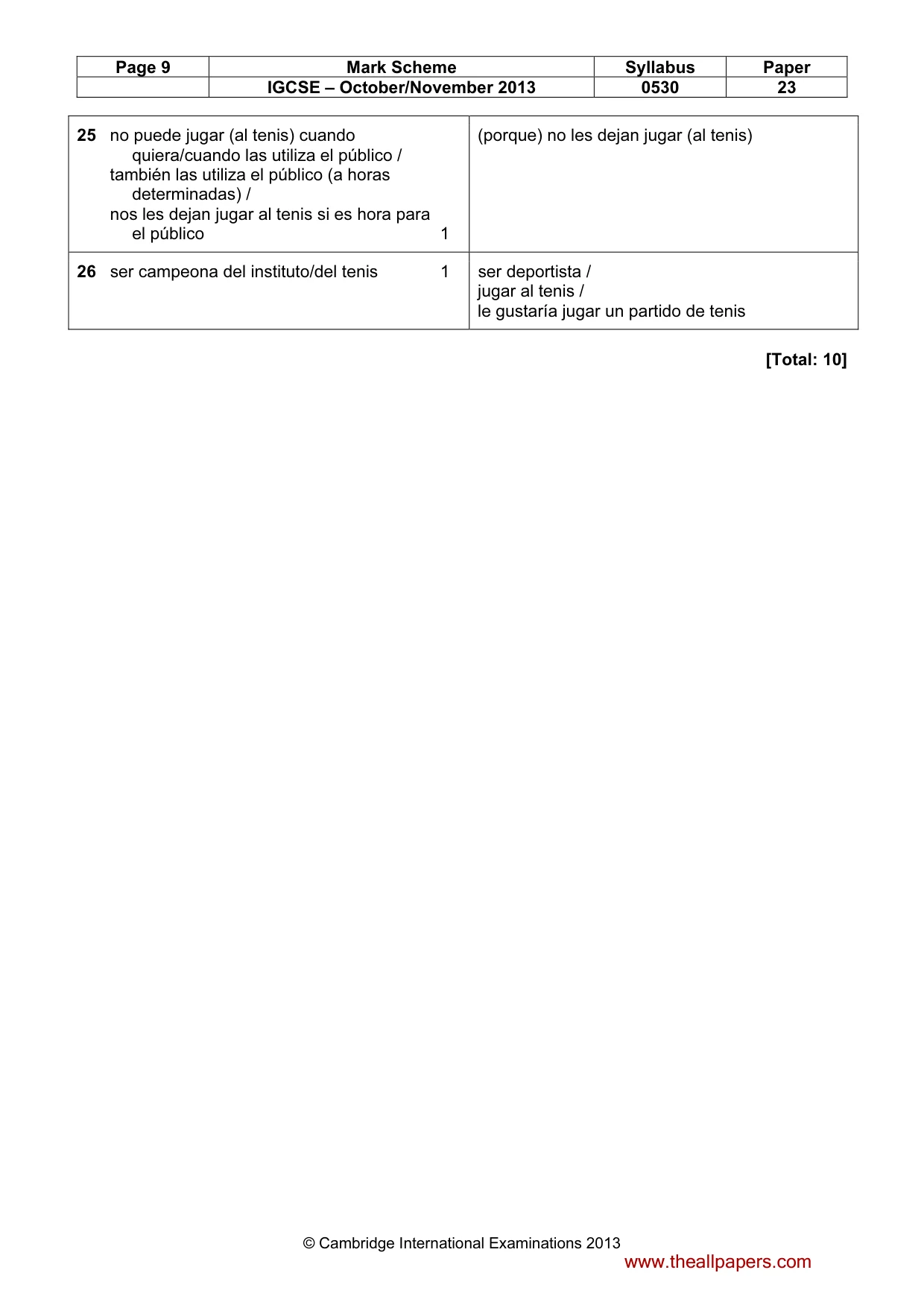 Mark scheme, page 9 of 14