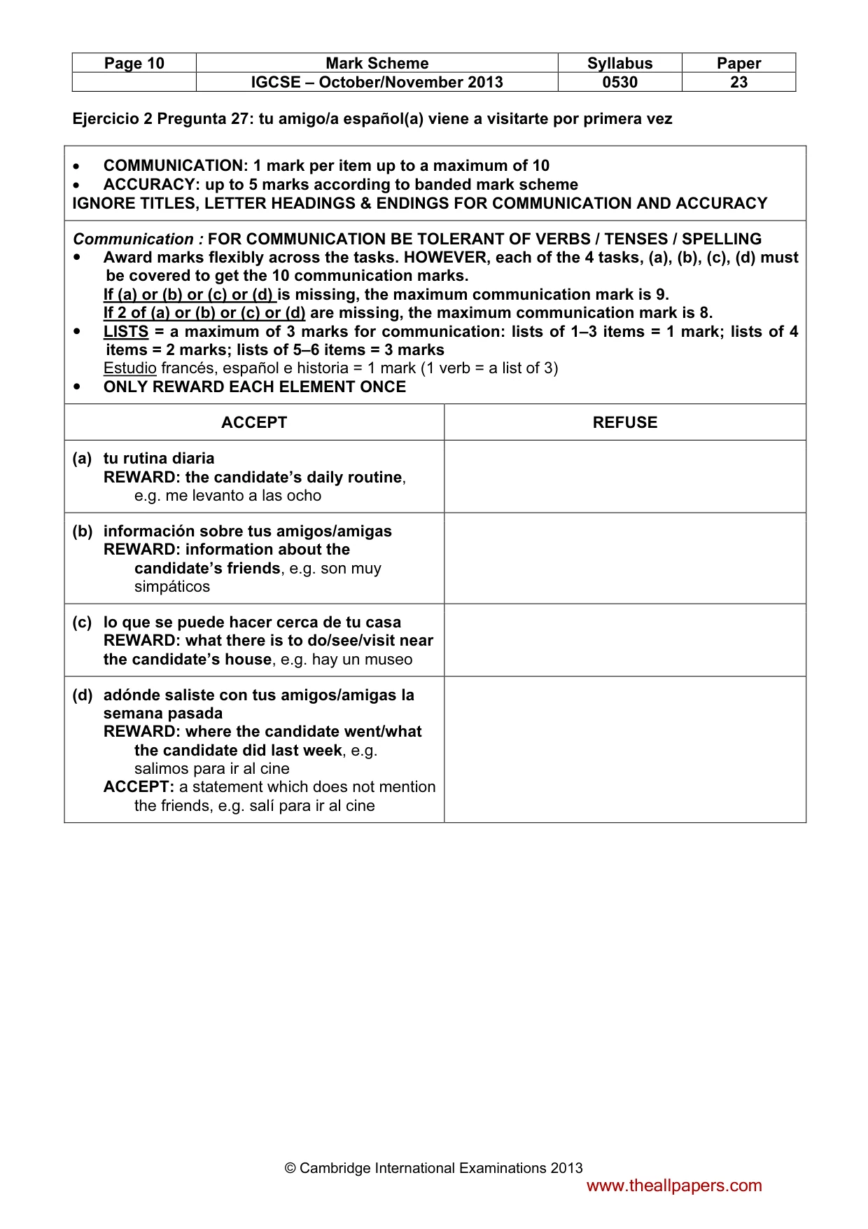 Mark scheme, page 10 of 14