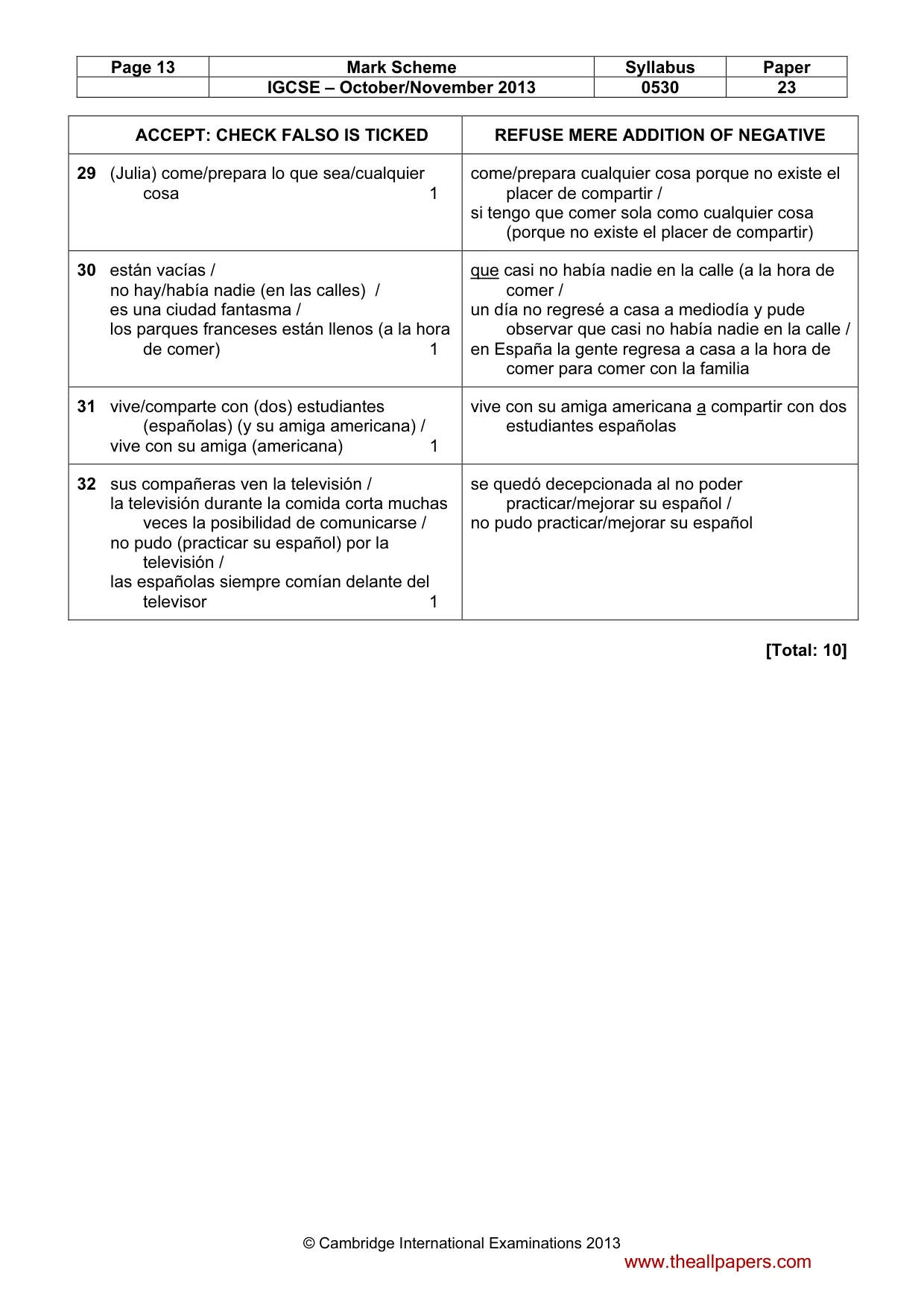 Mark scheme, page 13 of 14