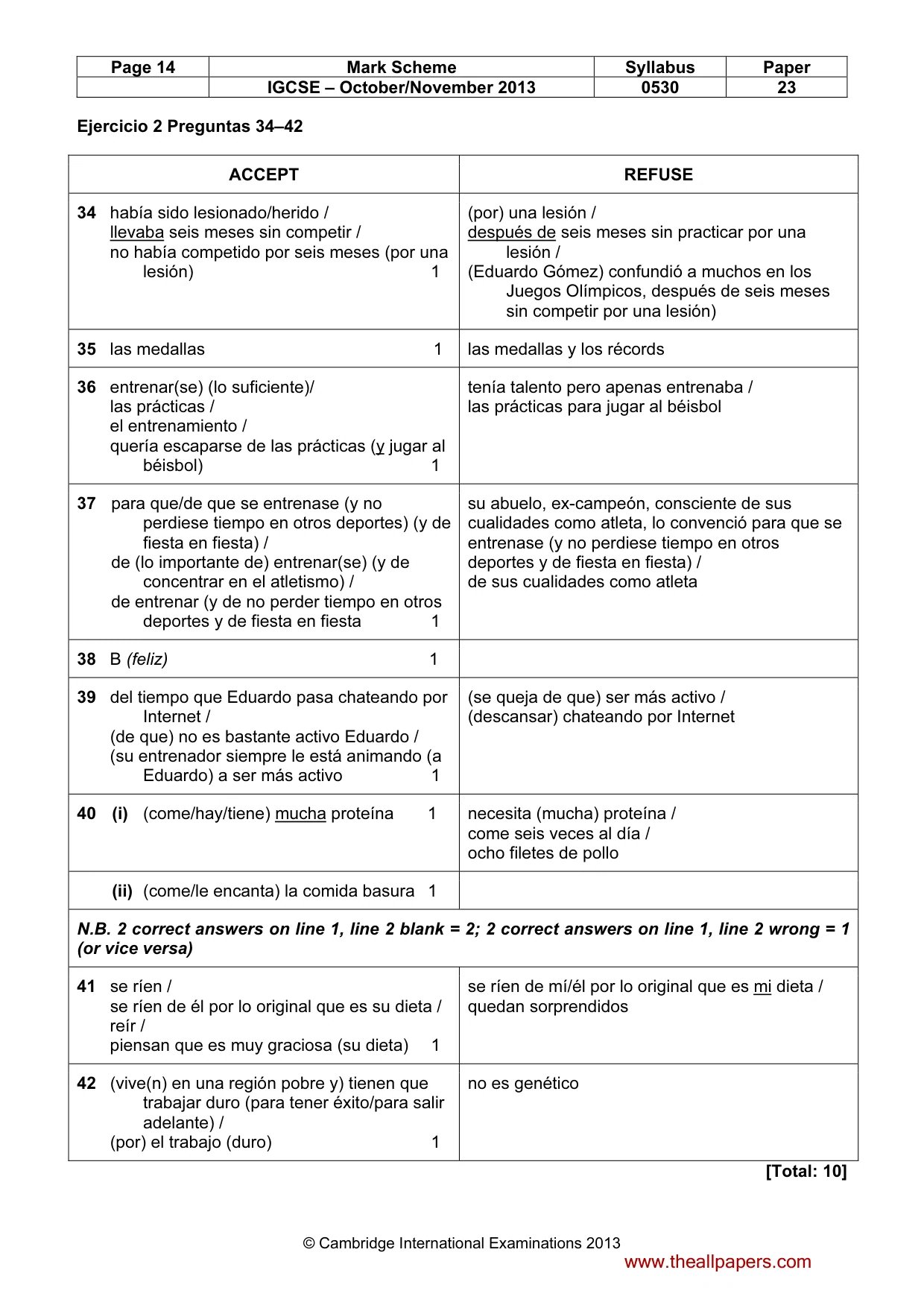 Mark scheme, page 14 of 14