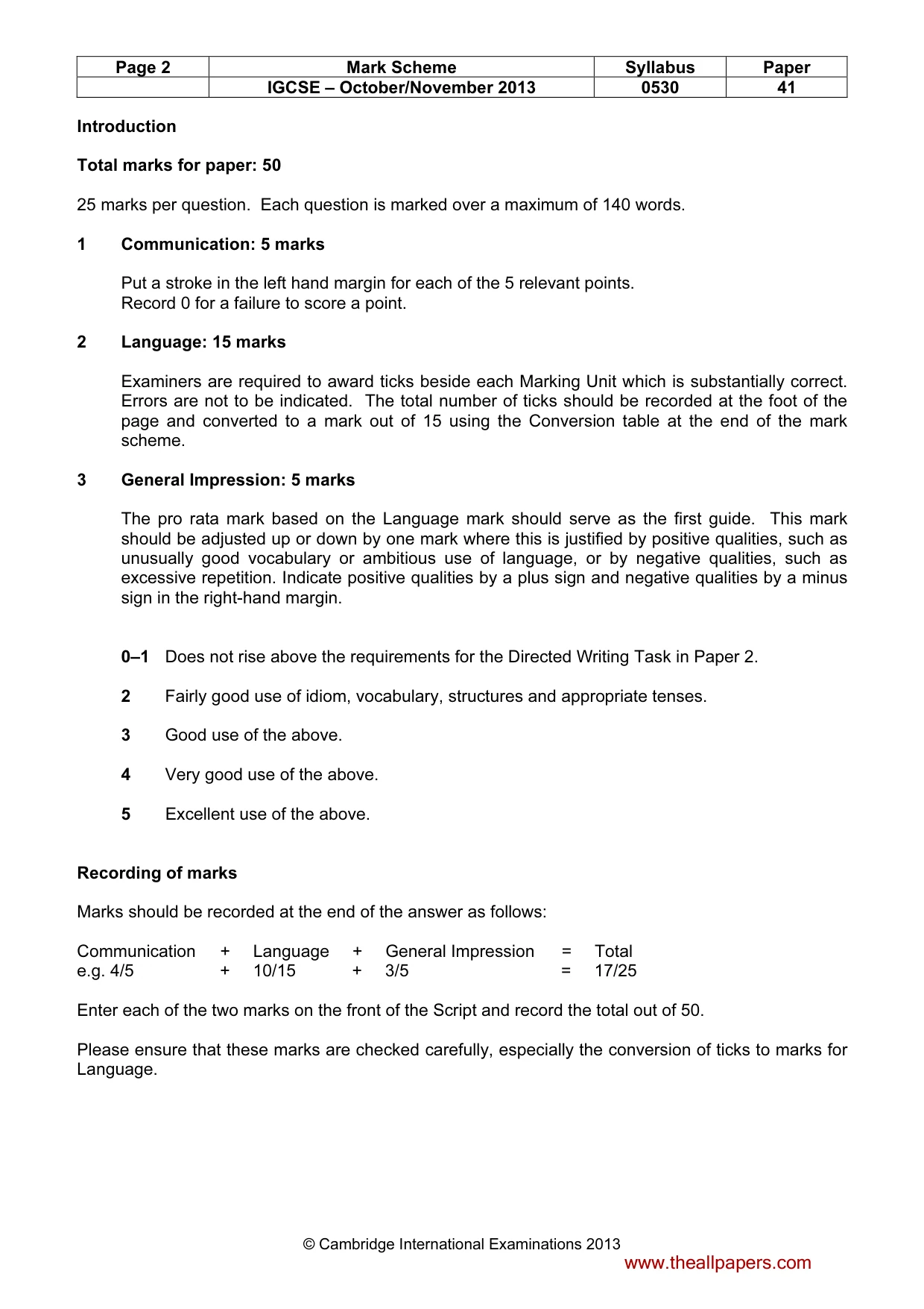 Mark scheme, page 2 of 19