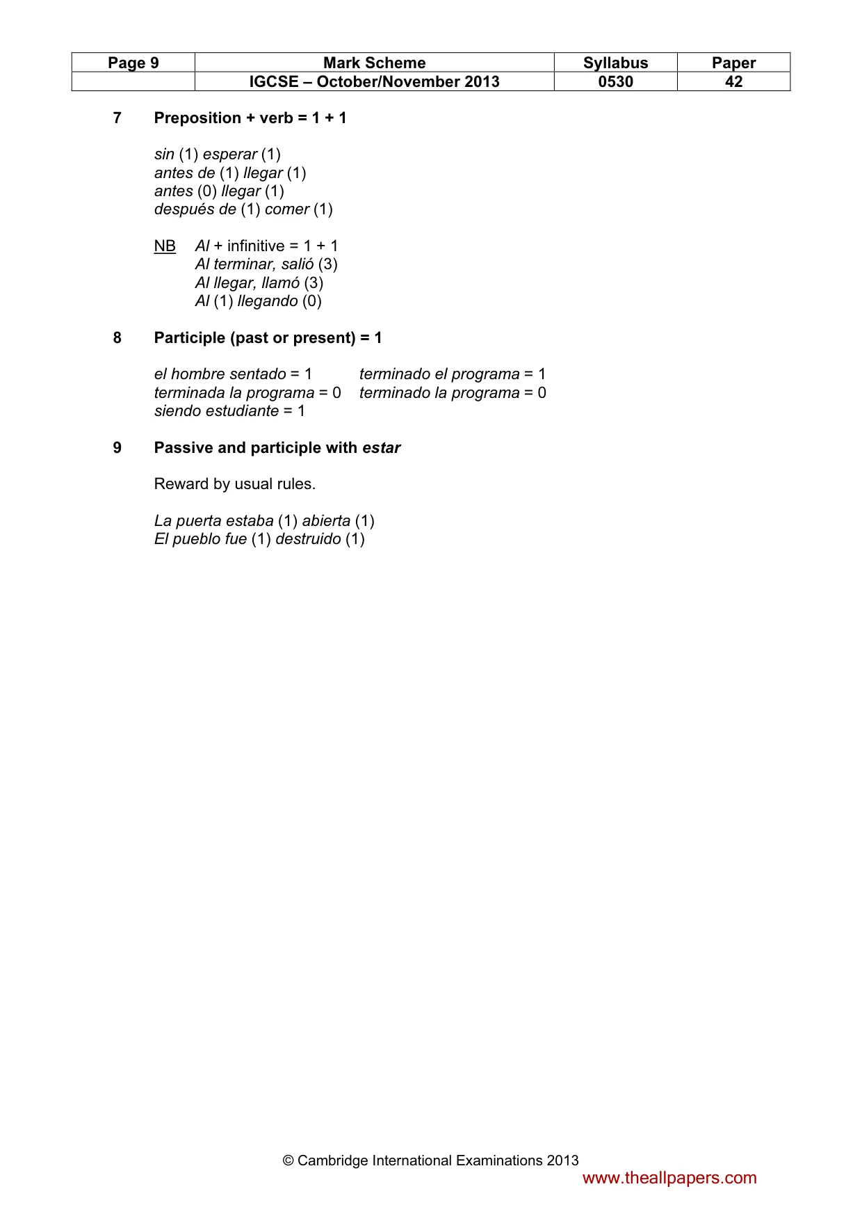 Mark scheme, page 9 of 19