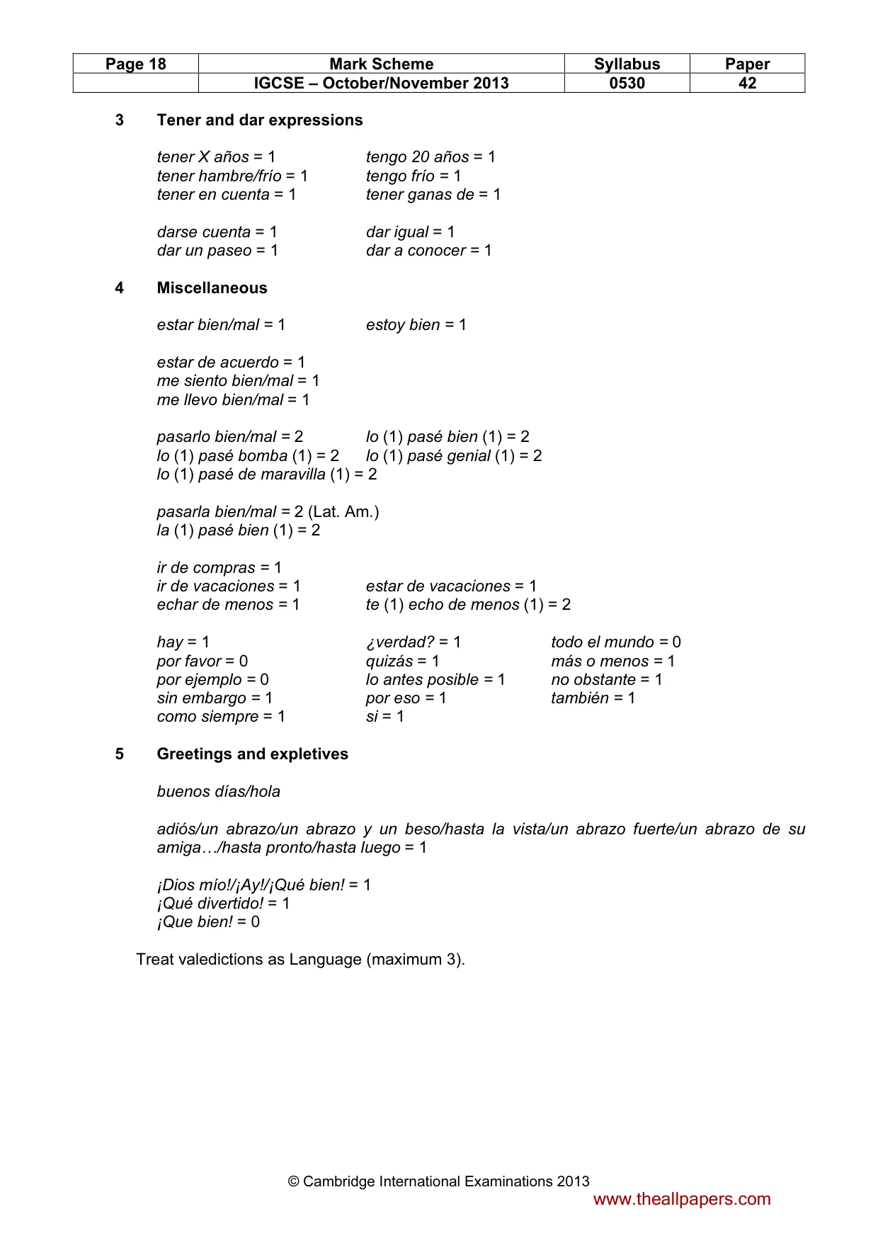 Mark scheme, page 18 of 19