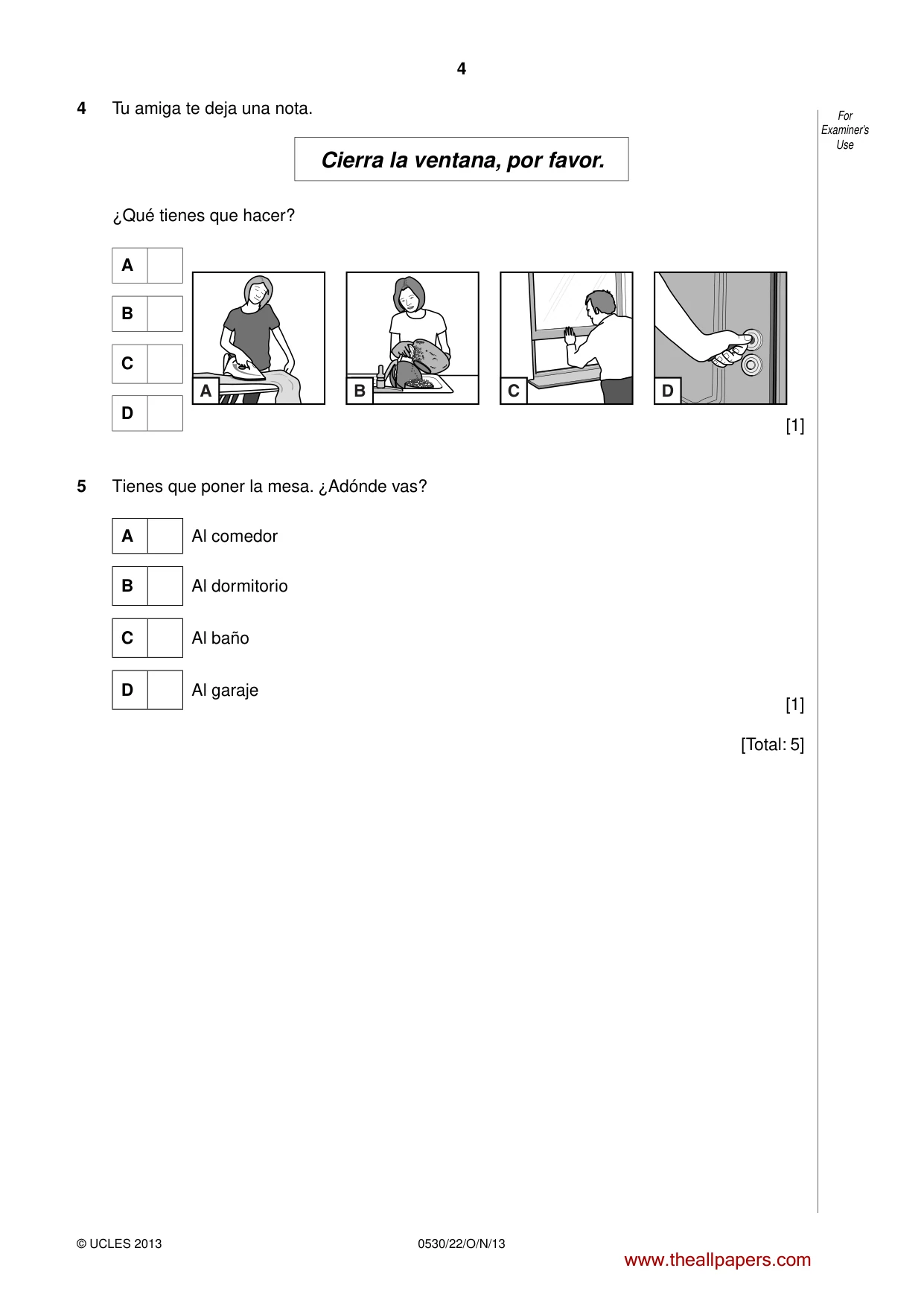 Cambridge IGCSE Spanish - Foreign Language 0530 2013 Oct/Nov Paper 2 · Variant 2 question paper, page 4 of 20