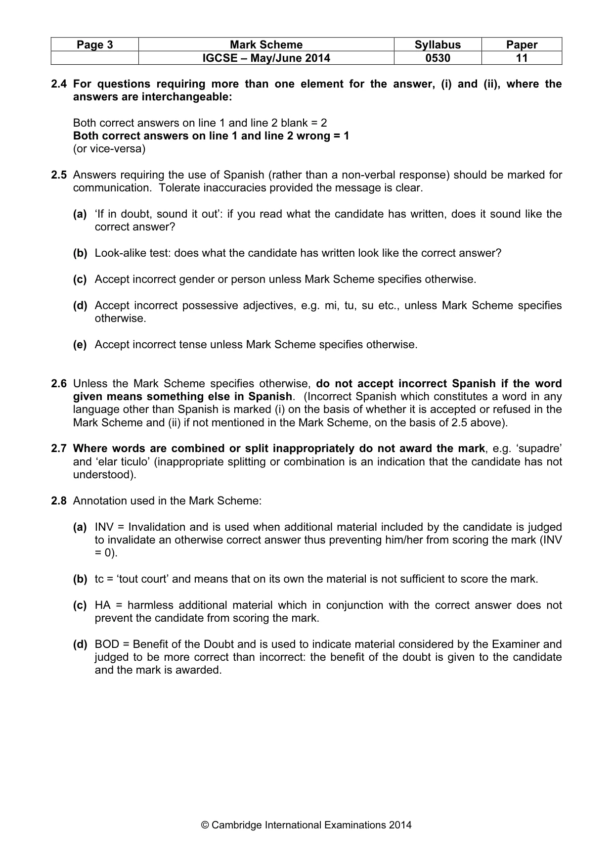 Mark scheme, page 3 of 12