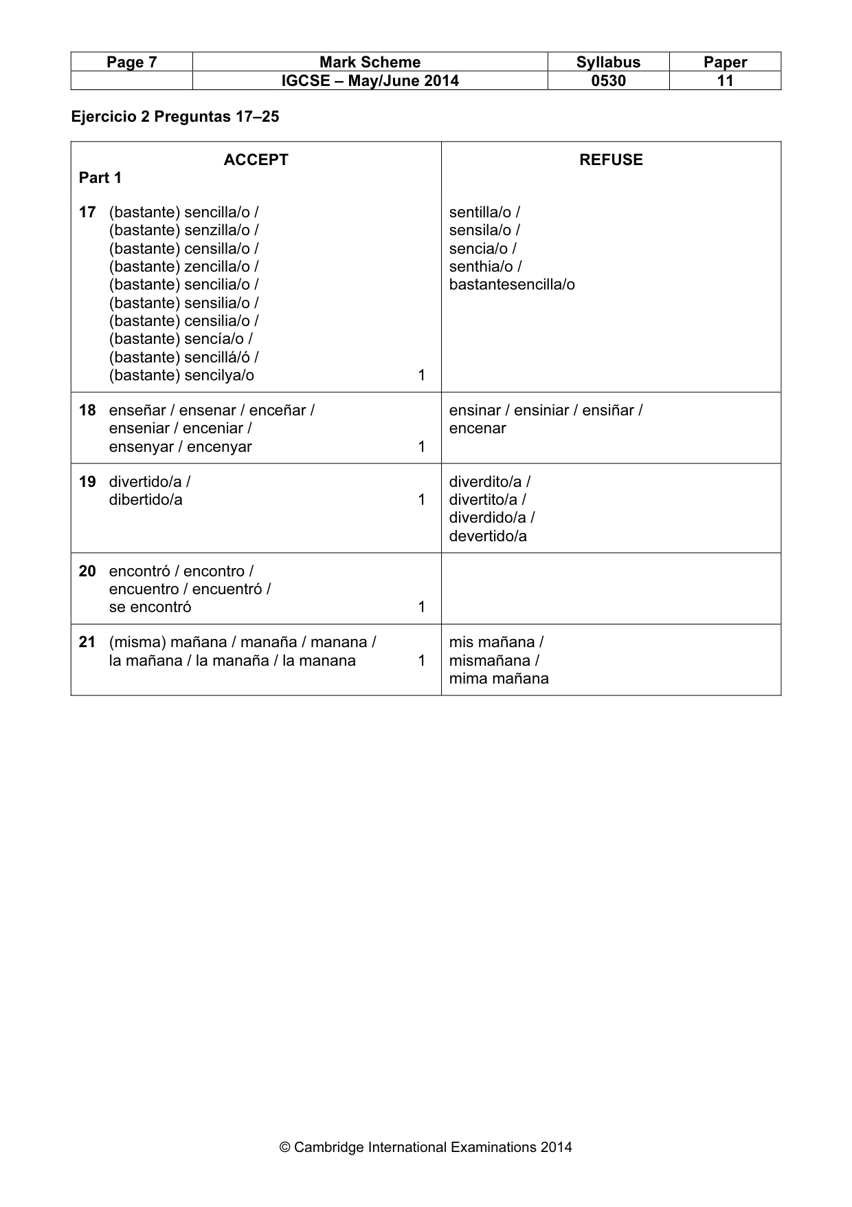 Mark scheme, page 7 of 12