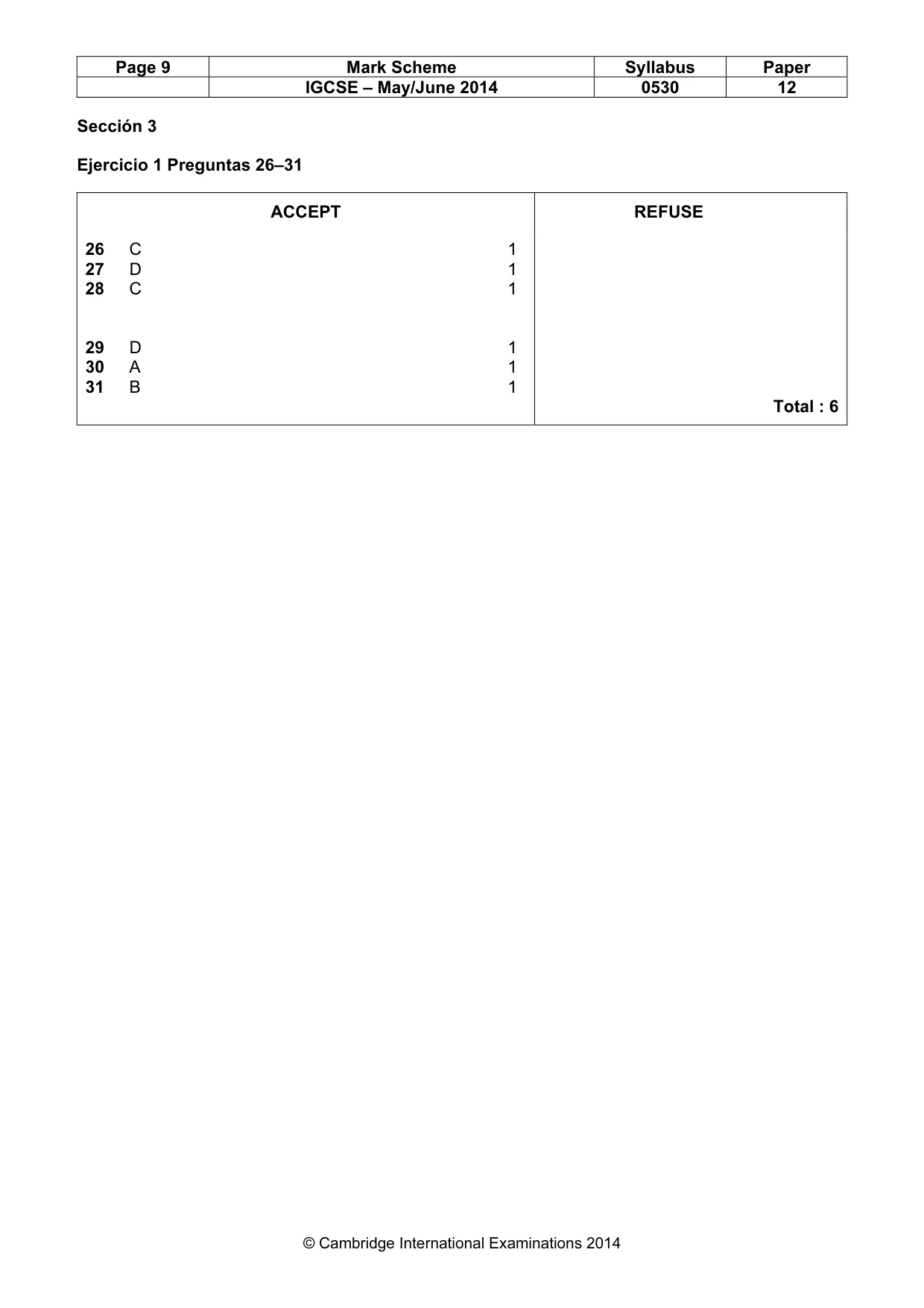 Mark scheme, page 9 of 12