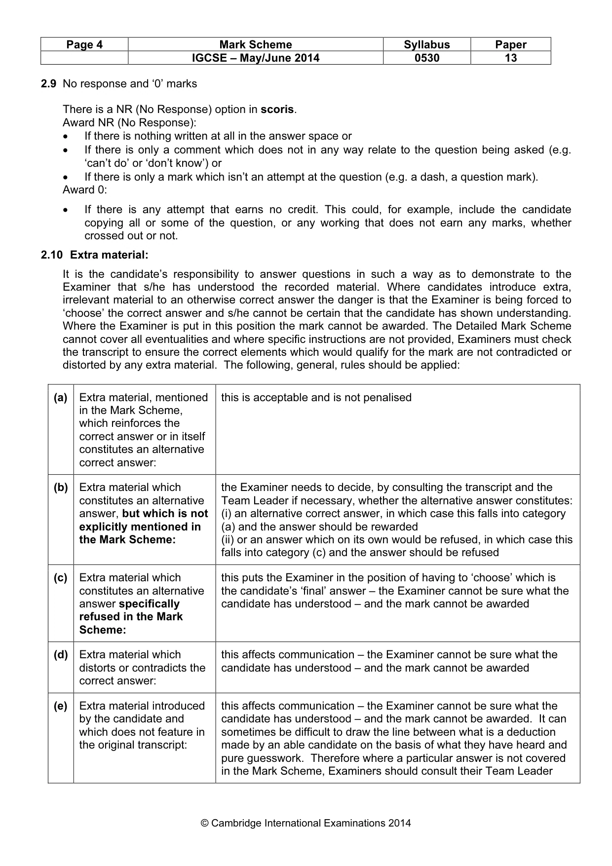 Mark scheme, page 4 of 12