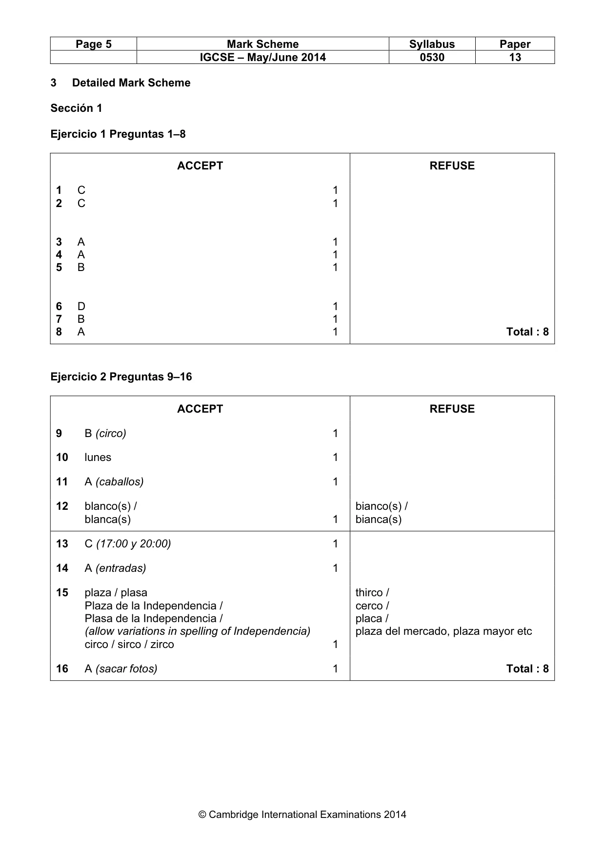 Mark scheme, page 5 of 12