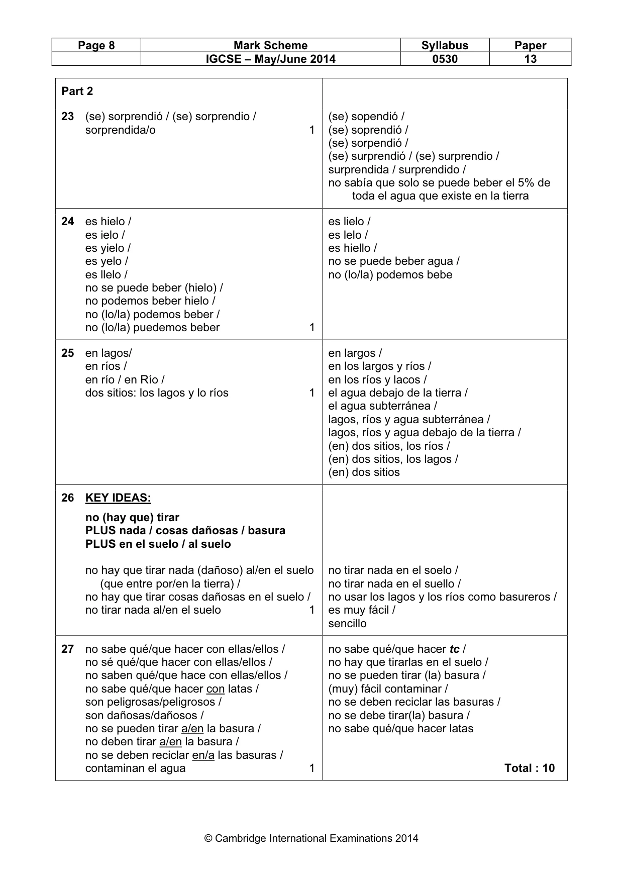 Mark scheme, page 8 of 12